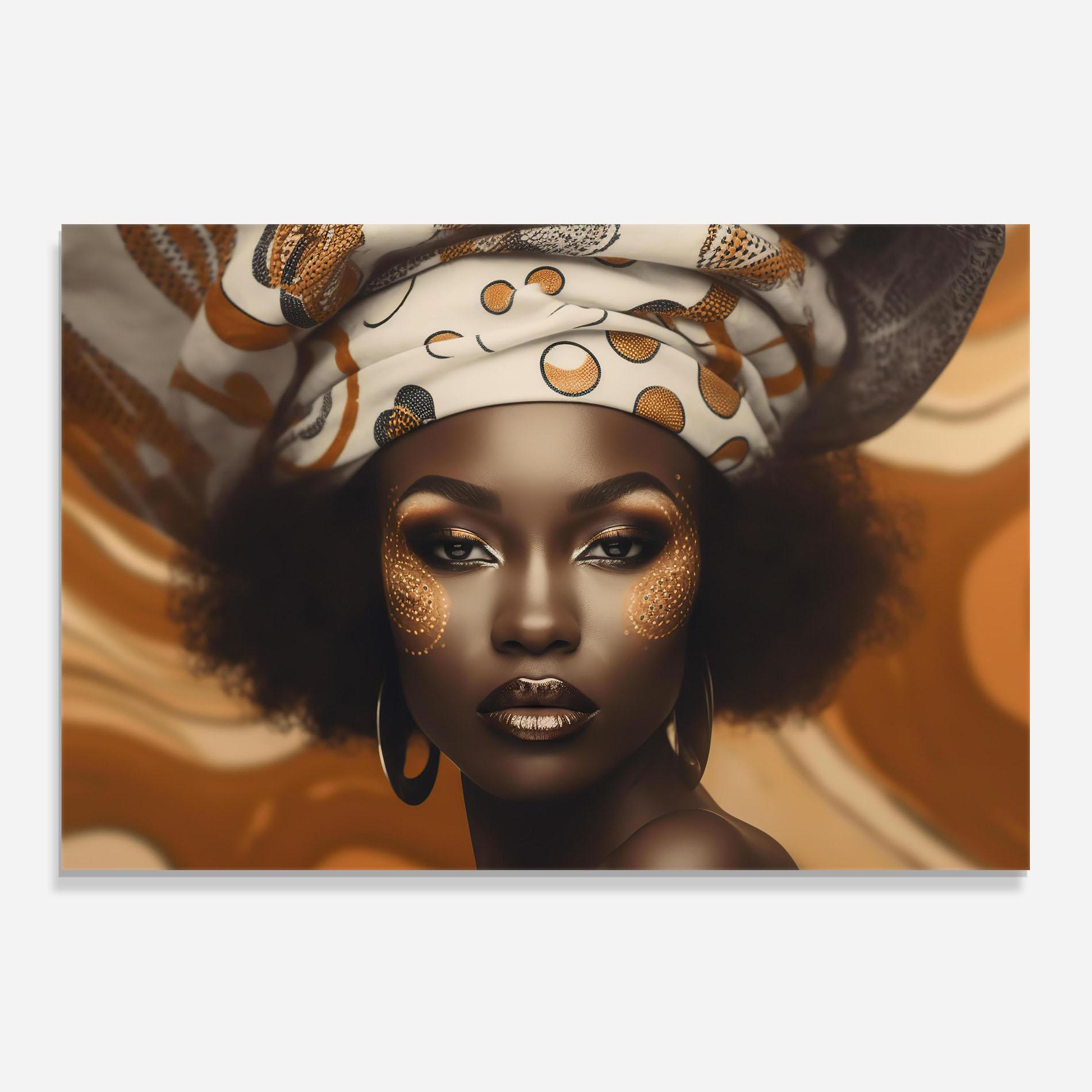 Konyhai üveg hátfal Abstract African Woman mockup 0