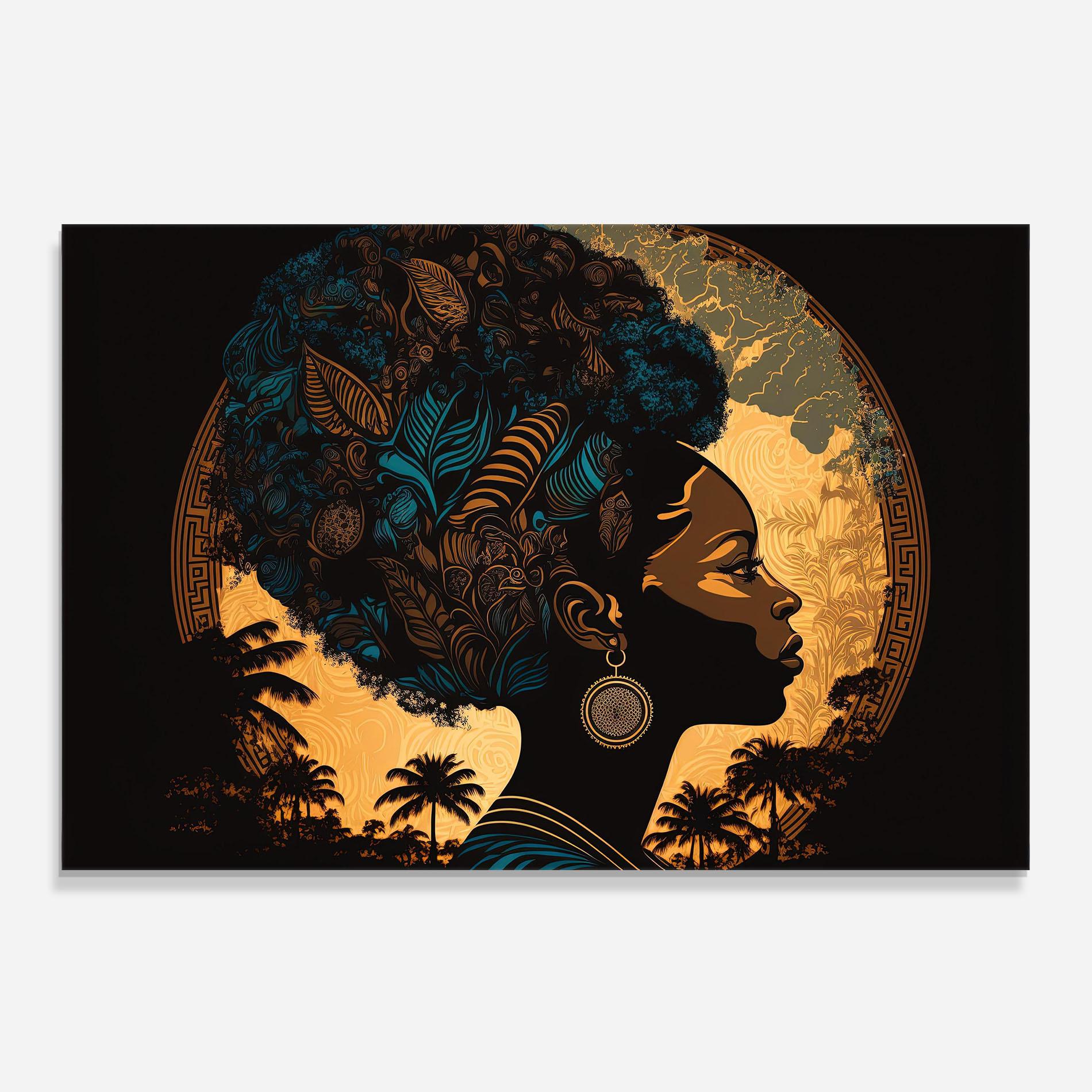 Konyhai üveg hátfal African Profile Woman mockup 0