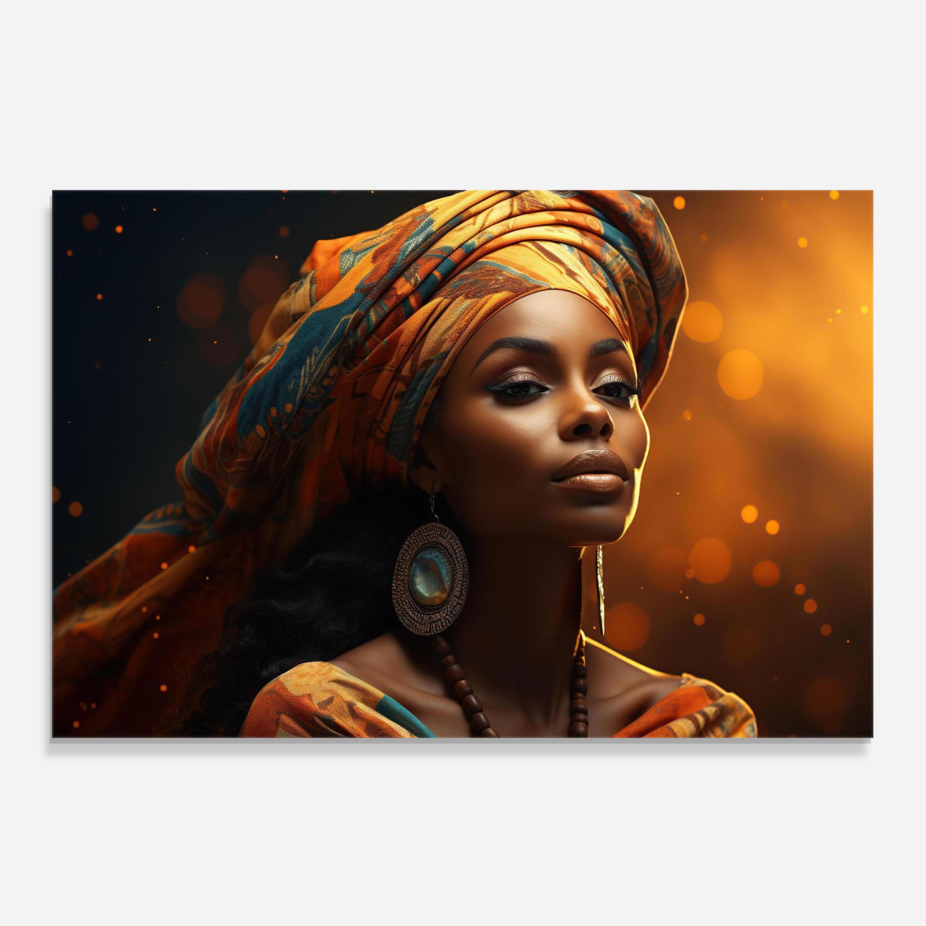 Konyhai üveg hátfal Fashion African Portrait mockup 0