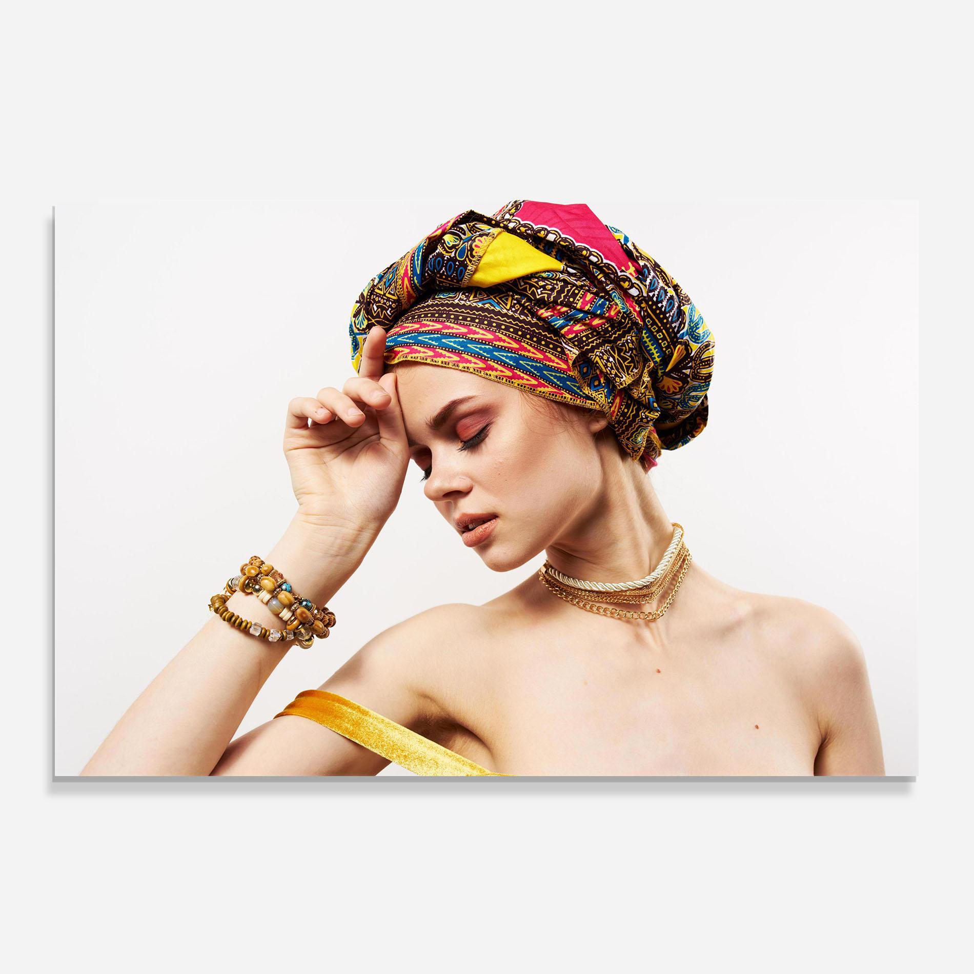 Konyhai üveg hátfal Multicolored Turban mockup 0