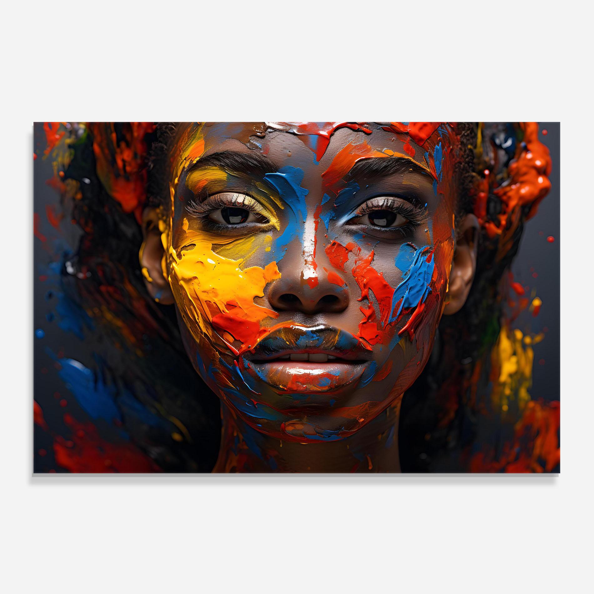 Konyhai üveg hátfal Pretty Young African Woman mockup 0