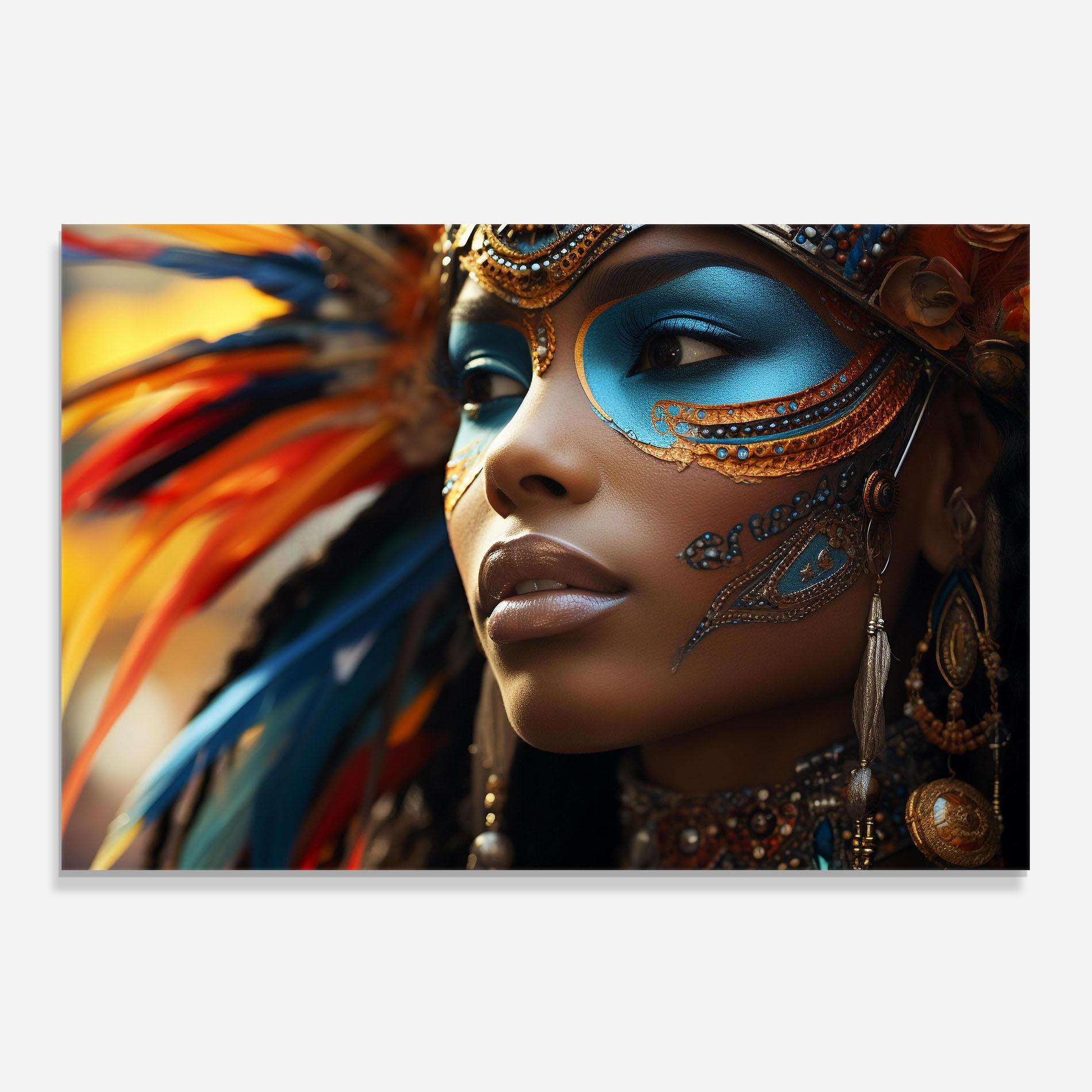 Konyhai üveg hátfal Traditional Feathers Clothing mockup 0