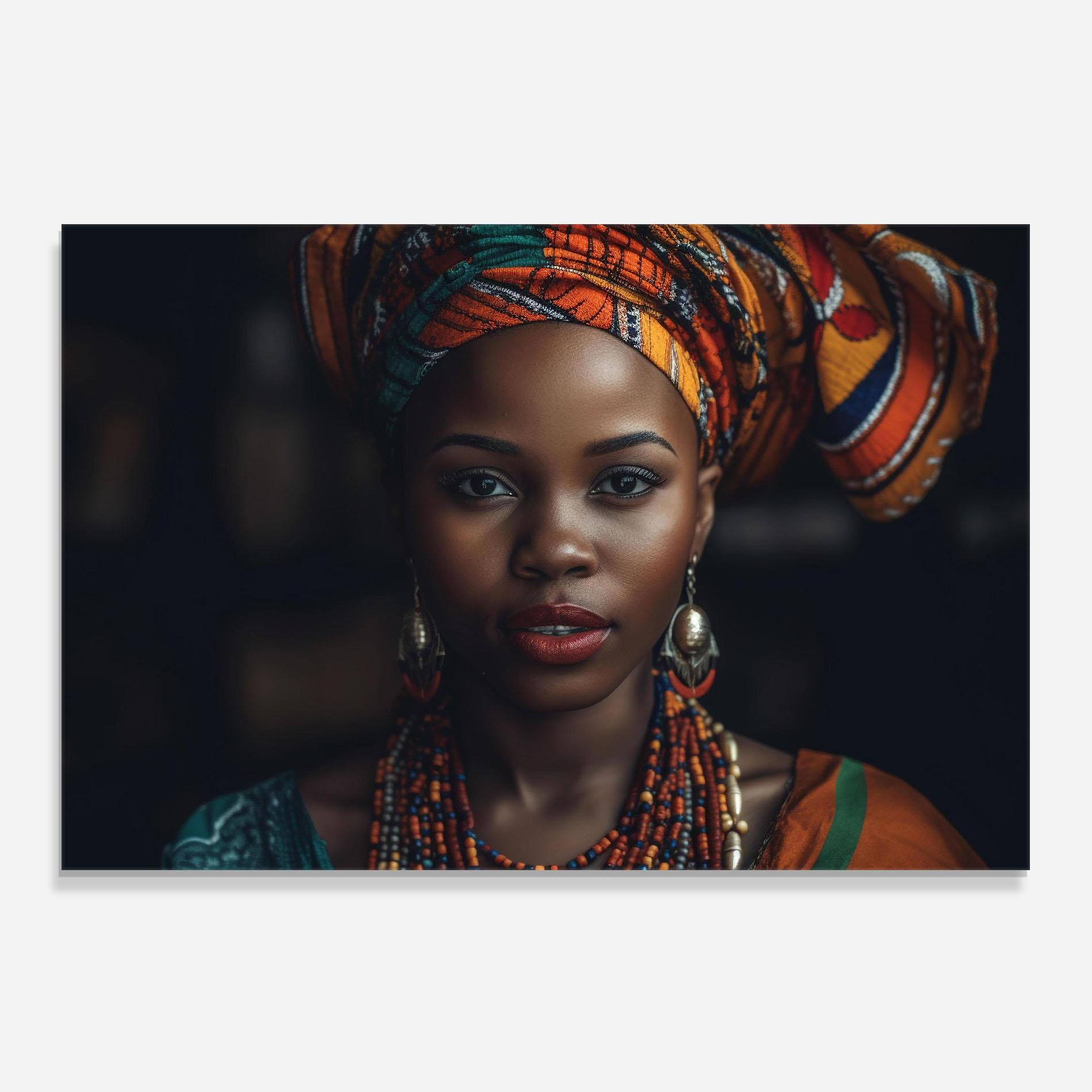 Konyhai üveg hátfal Young African Woman mockup 0