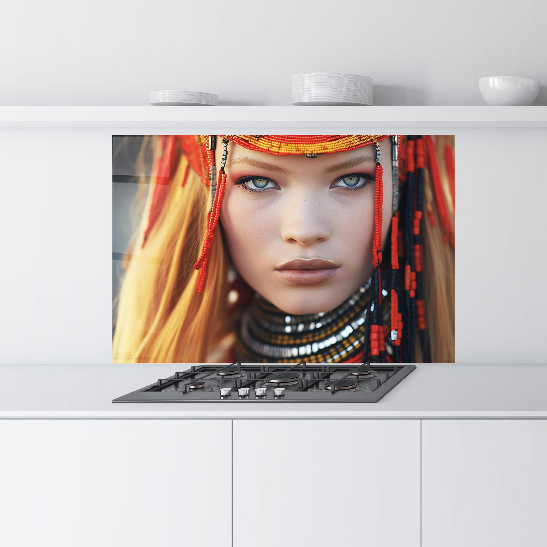 Konyhai üveg hátfal Closeup Portrait Pretty Eyes mockup 9