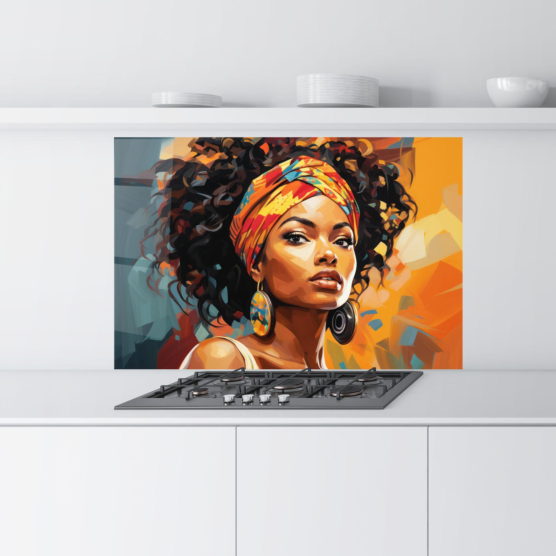 Konyhai üveg hátfal Colorful Ethic Portrait mockup 9