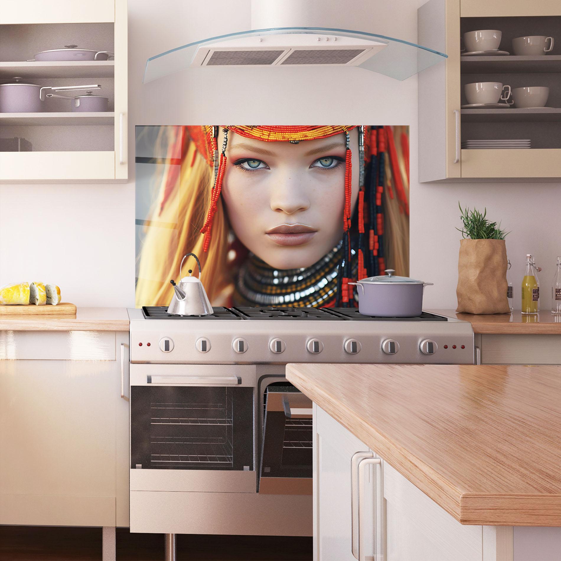 Konyhai üveg hátfal Closeup Portrait Pretty Eyes mockup 1