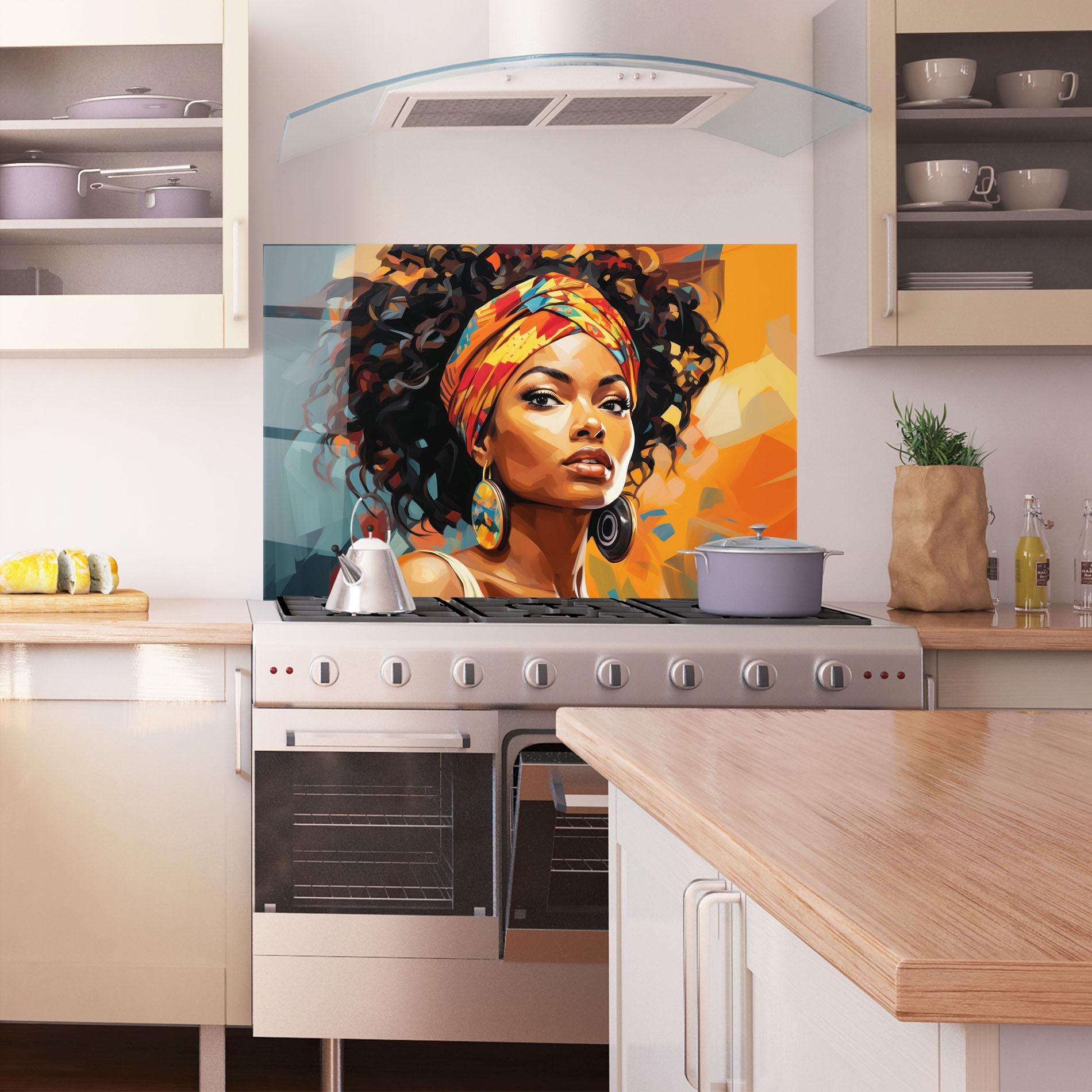 Konyhai üveg hátfal Colorful Ethic Portrait mockup 1