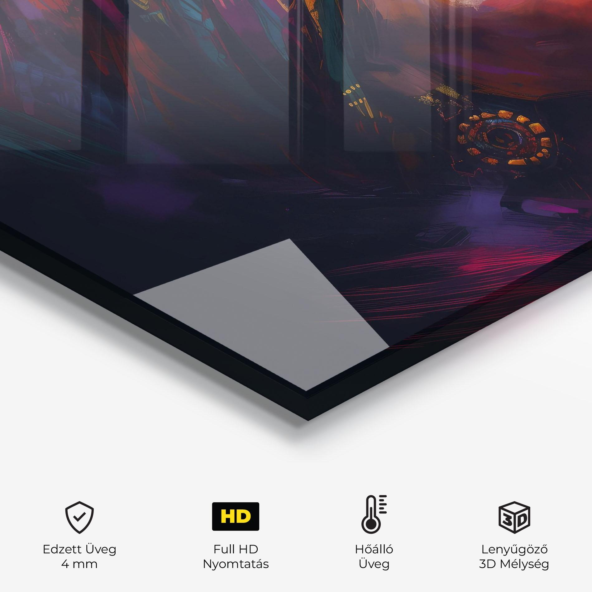 Konyhai üveg hátfal Black Traditional Woman mockup 2