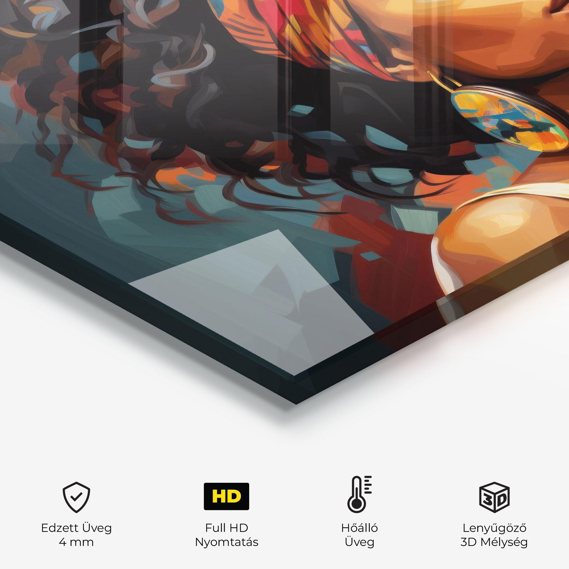 Konyhai üveg hátfal Colorful Ethic Portrait mockup 2