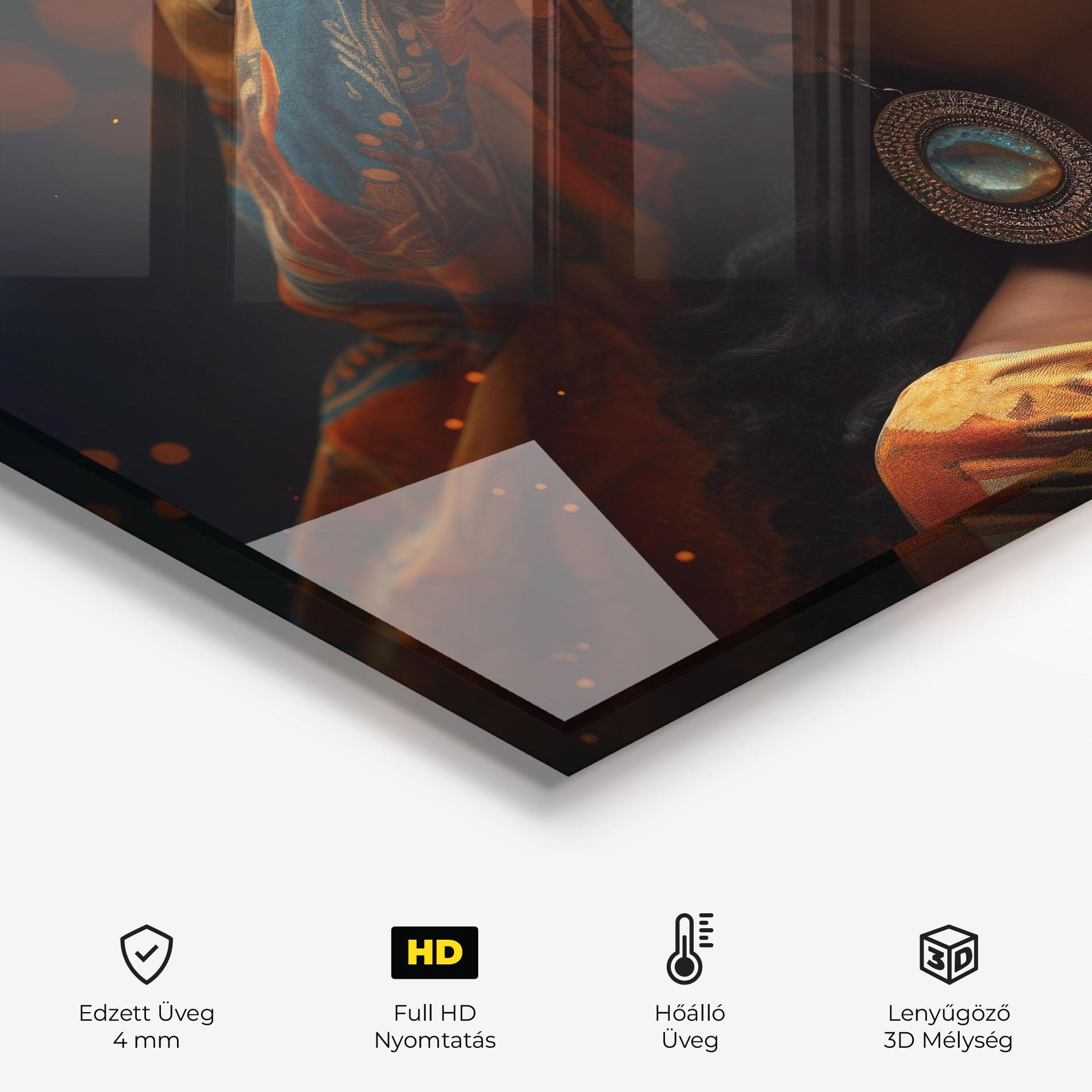 Konyhai üveg hátfal Fashion African Portrait mockup 2