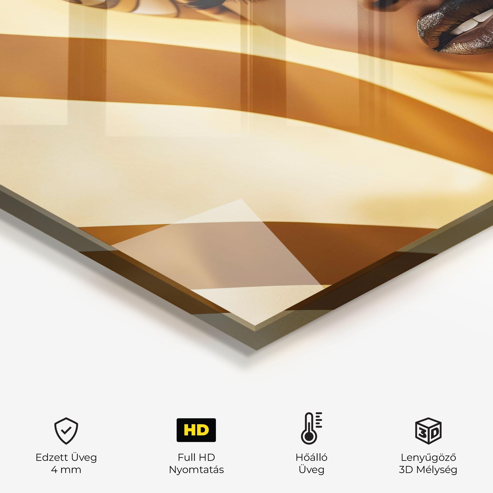 Konyhai üveg hátfal Fashion African Woman mockup 2