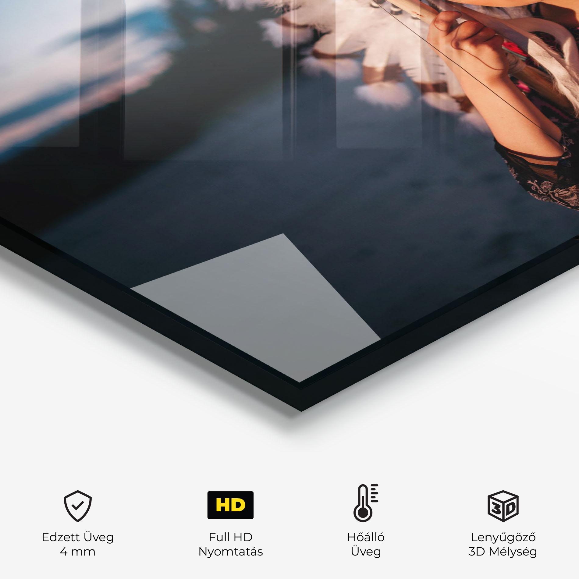 Konyhai üveg hátfal Indian Woman Sunset mockup 2