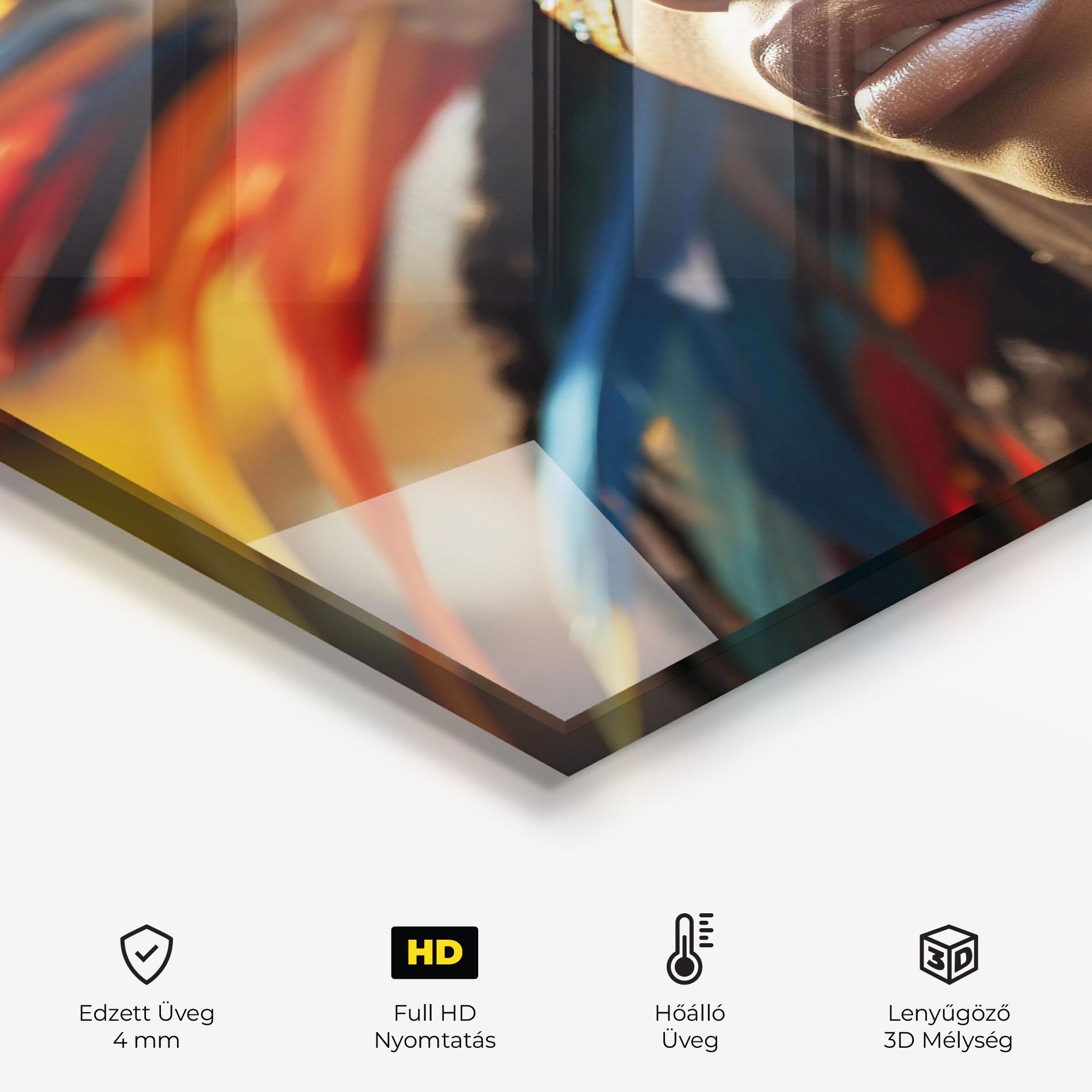 Konyhai üveg hátfal Traditional Feathers Clothing mockup 2