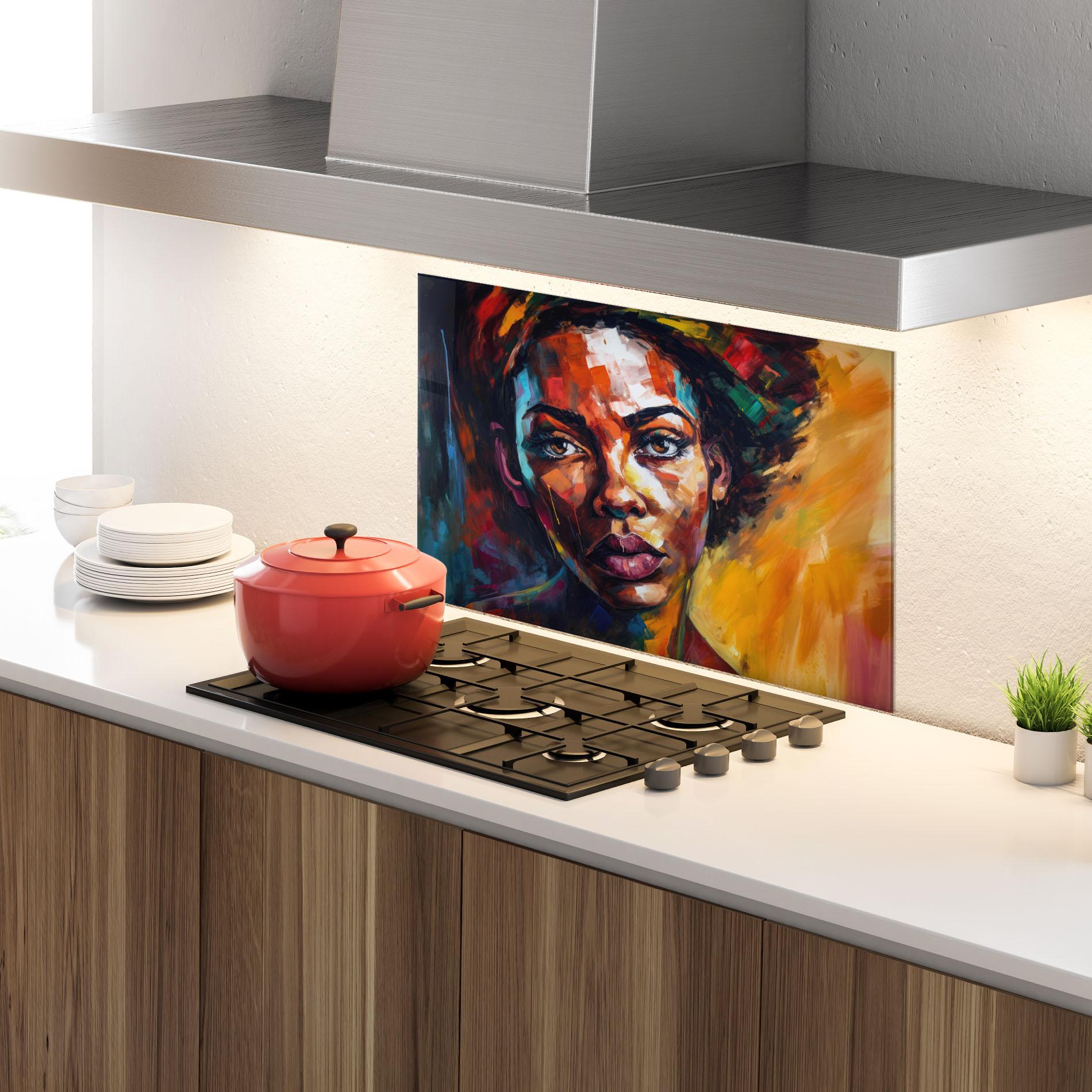 Konyhai üveg hátfal African Interesting Expression mockup 4