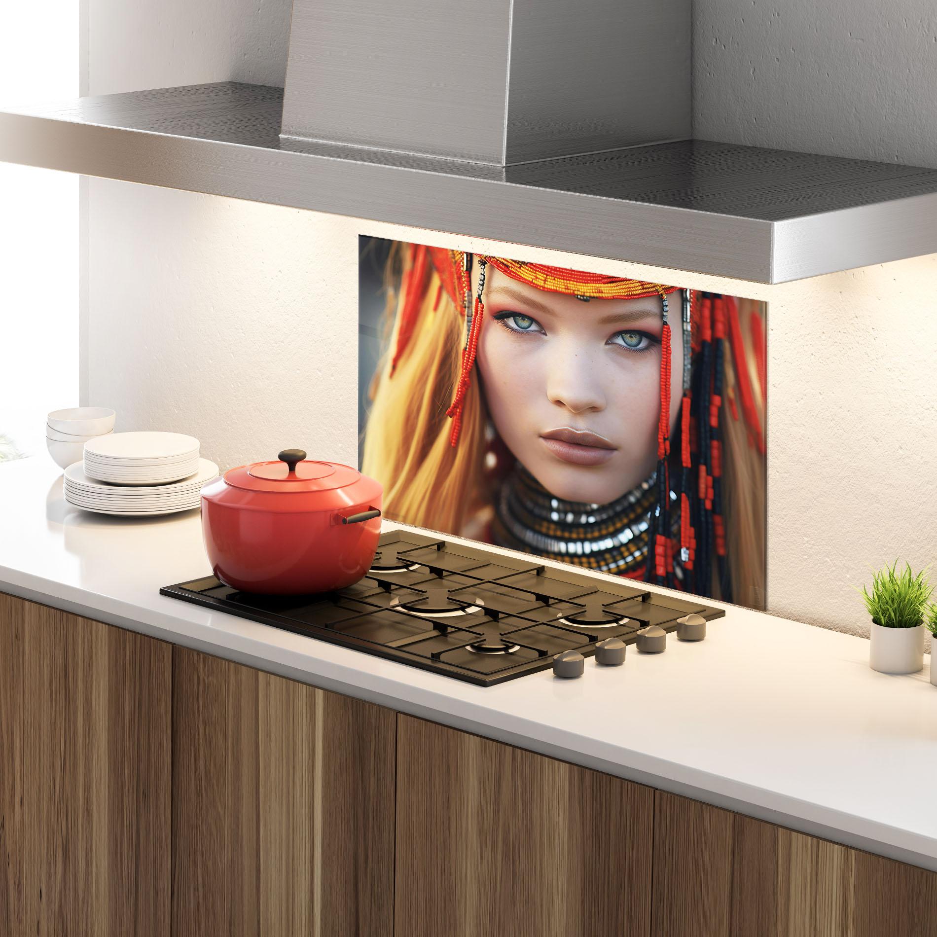 Konyhai üveg hátfal Closeup Portrait Pretty Eyes mockup 4