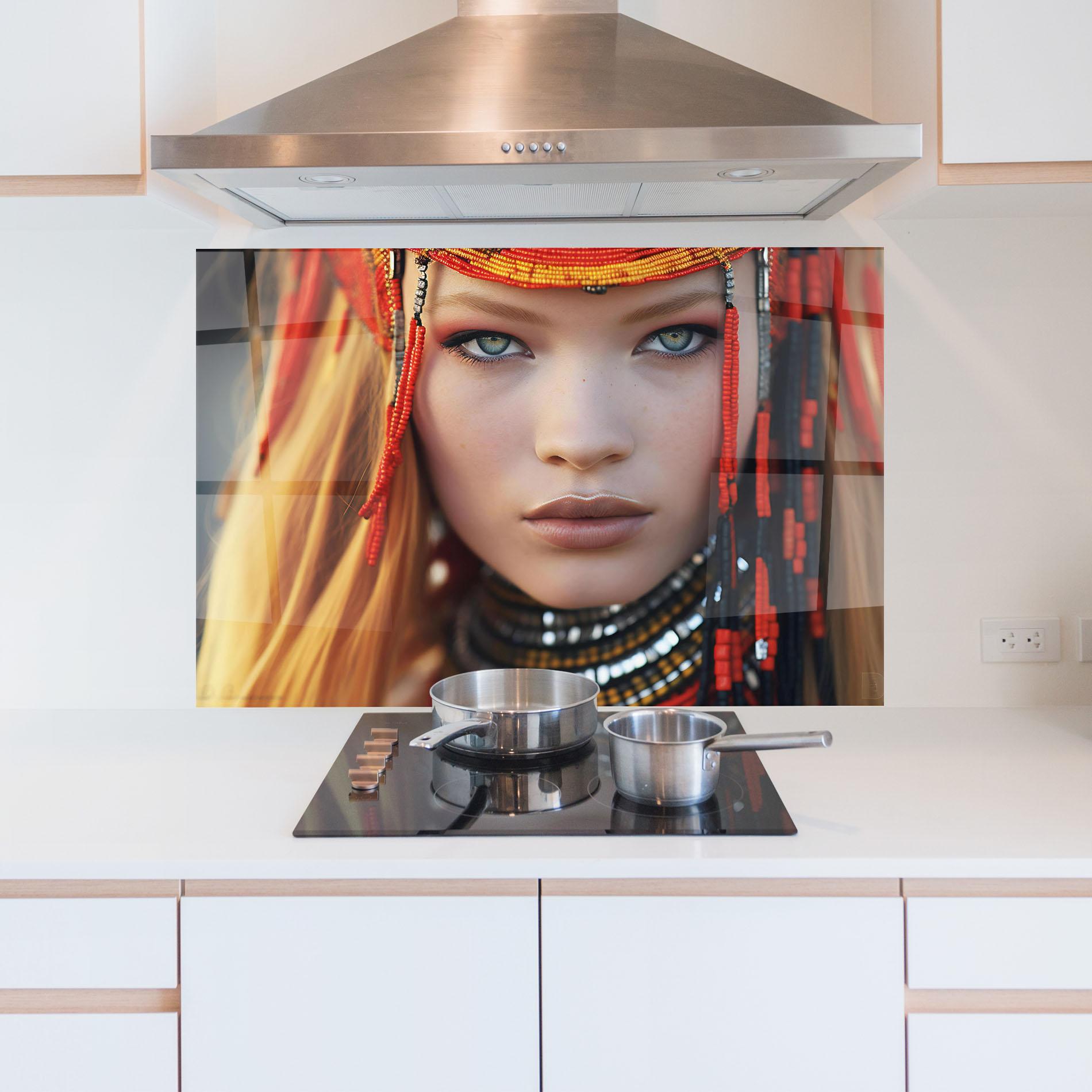 Konyhai üveg hátfal Closeup Portrait Pretty Eyes mockup 5