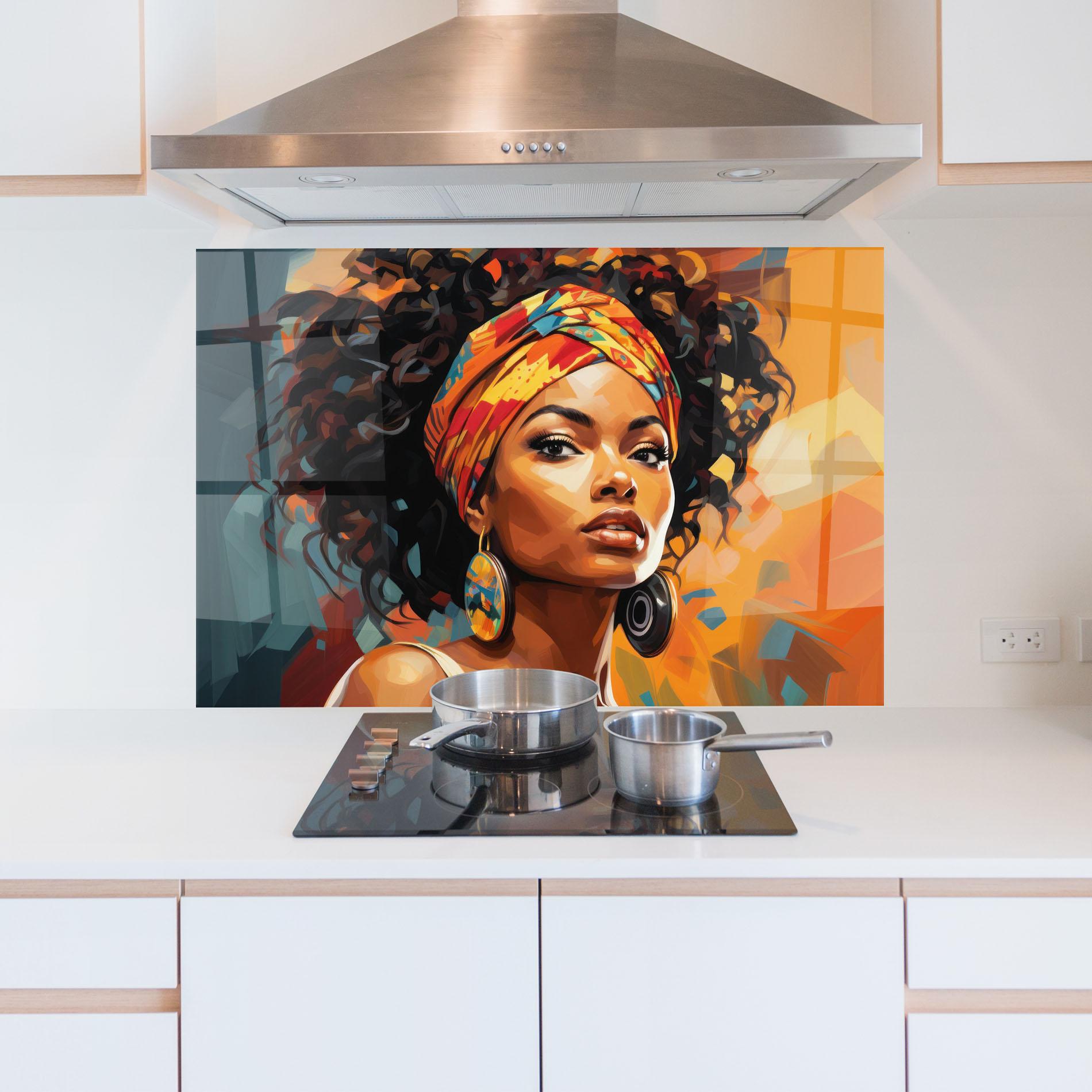 Konyhai üveg hátfal Colorful Ethic Portrait mockup 5