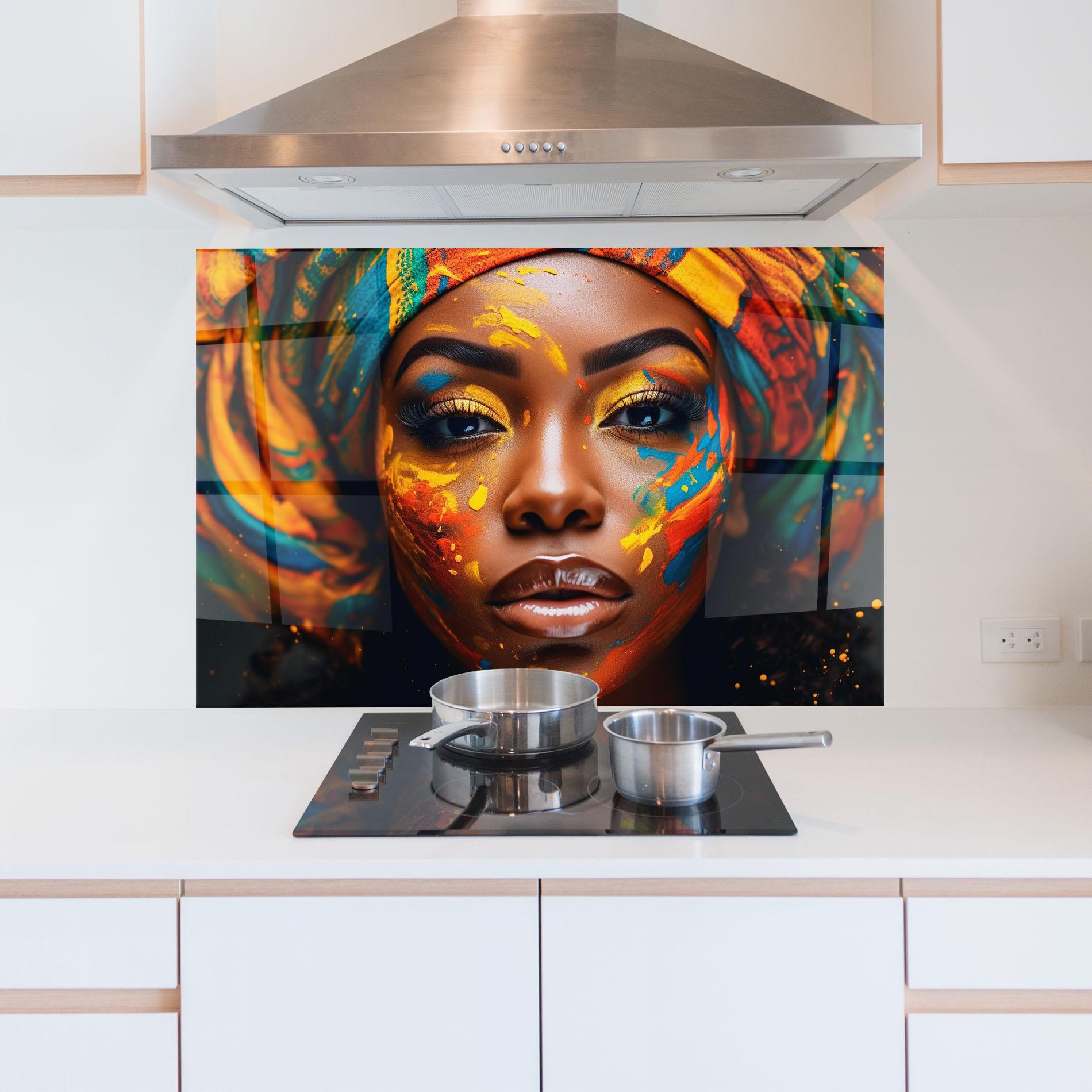 Konyhai üveg hátfal Creative Makeup Art mockup 5