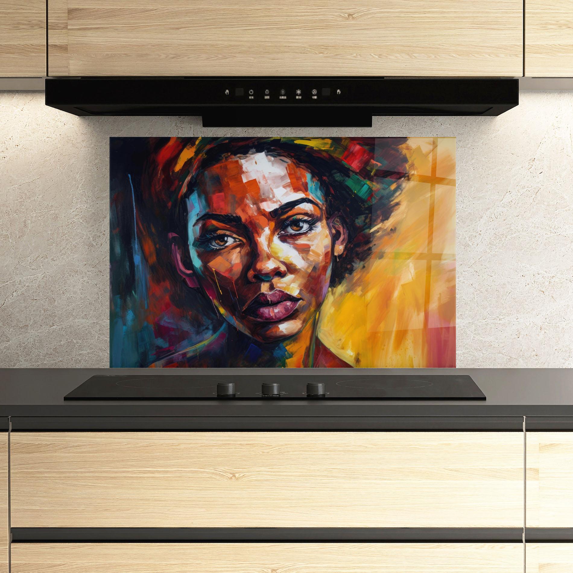 Konyhai üveg hátfal African Interesting Expression mockup 3