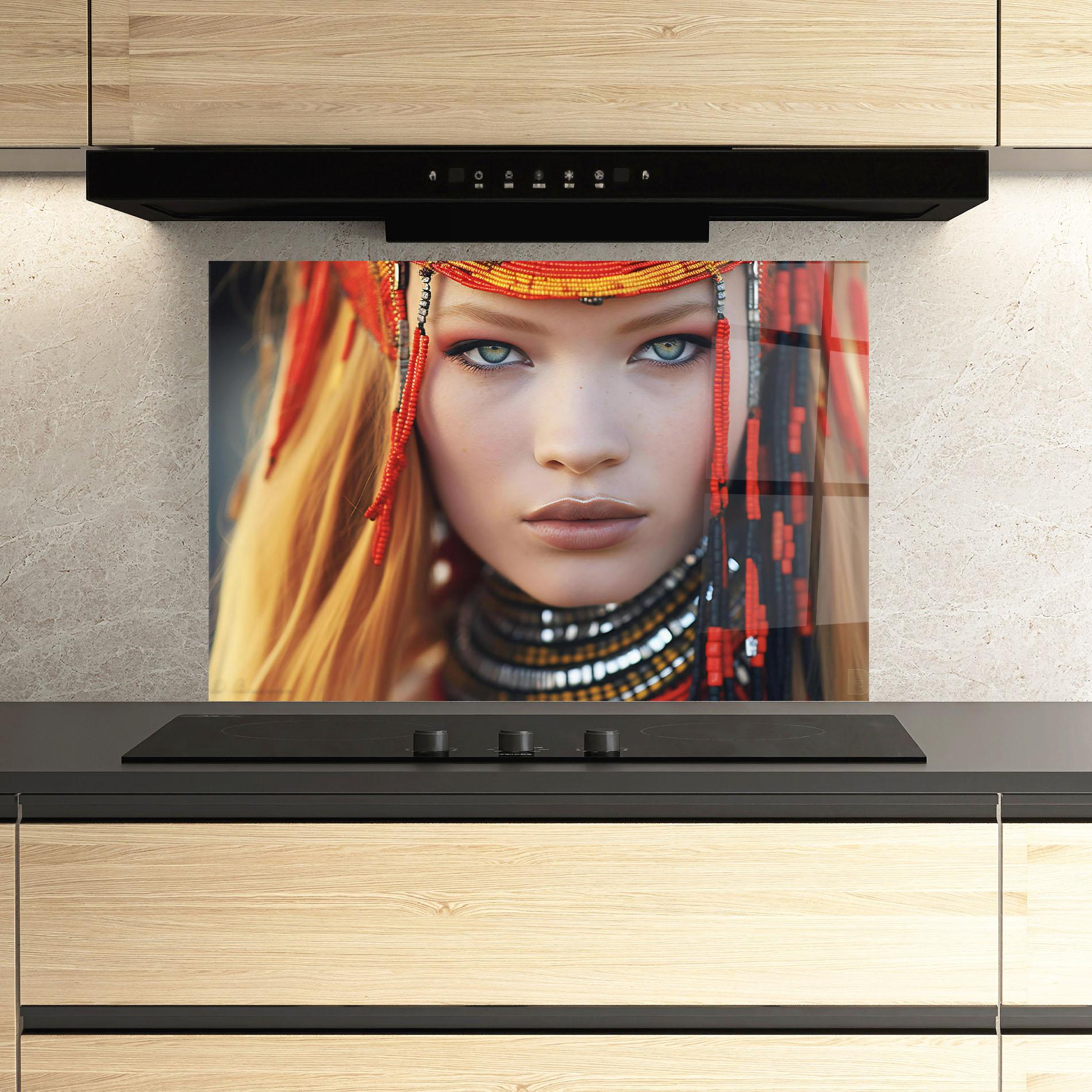 Konyhai üveg hátfal Closeup Portrait Pretty Eyes mockup 3