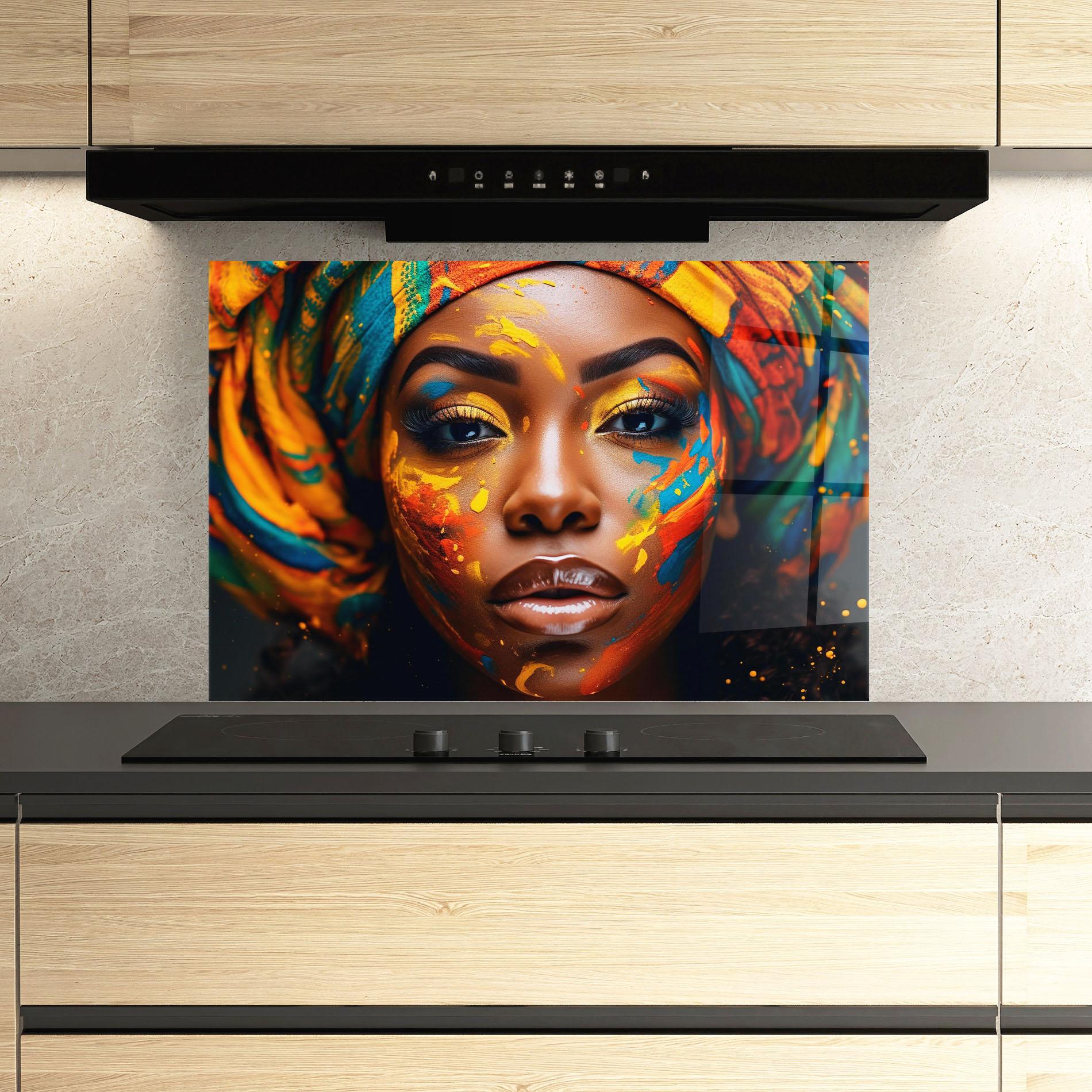 Konyhai üveg hátfal Creative Makeup Art mockup 3