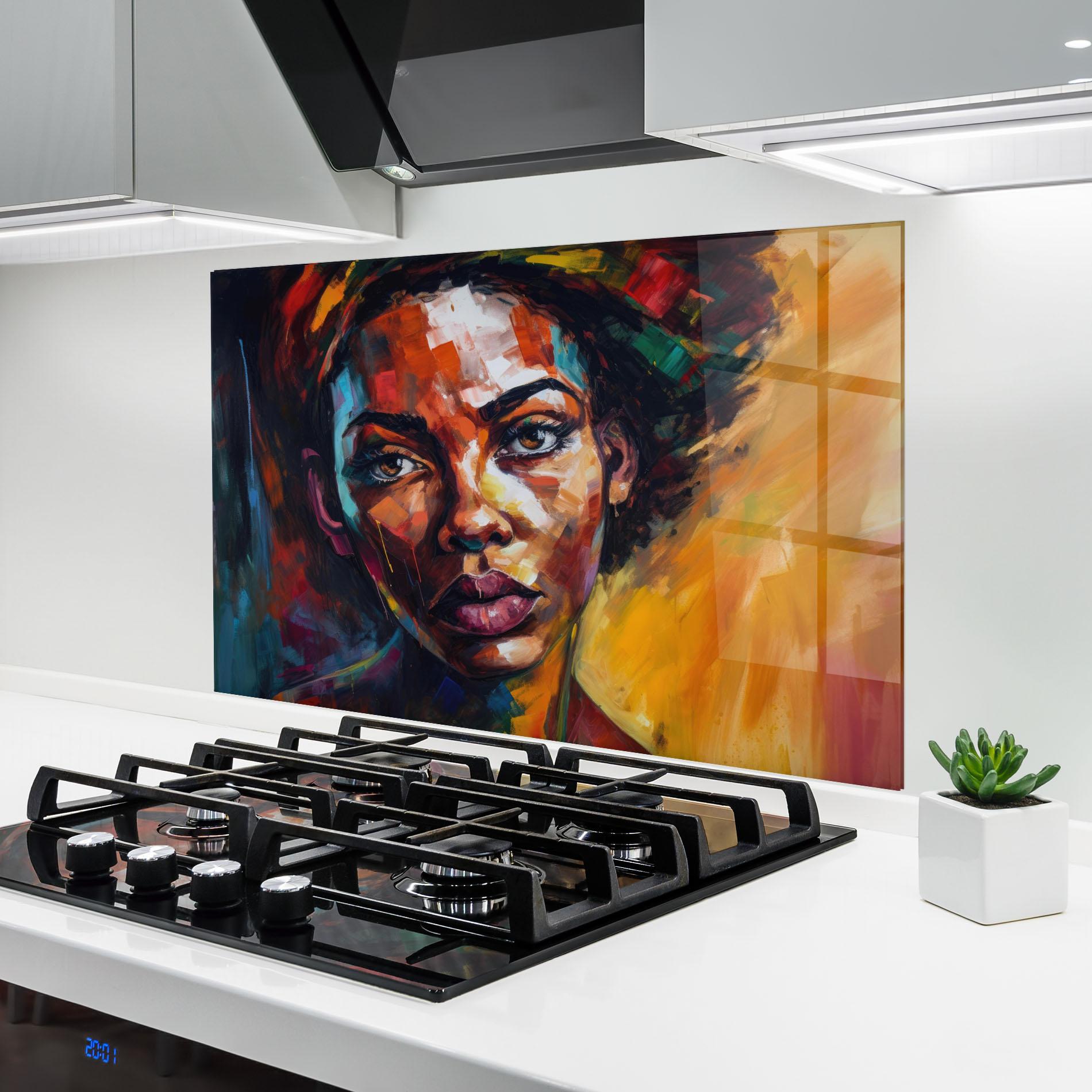 Konyhai üveg hátfal African Interesting Expression mockup 6