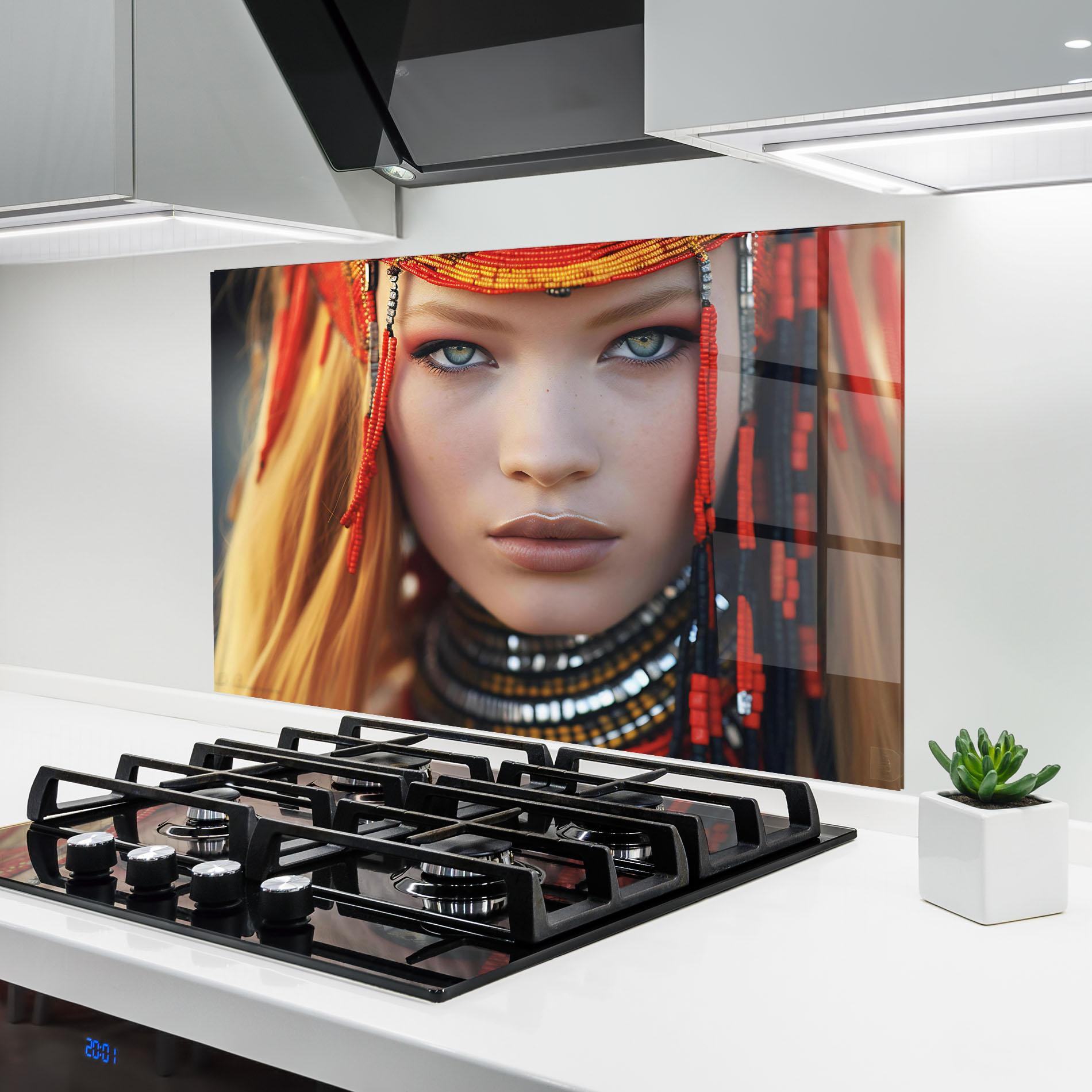 Konyhai üveg hátfal Closeup Portrait Pretty Eyes mockup 6