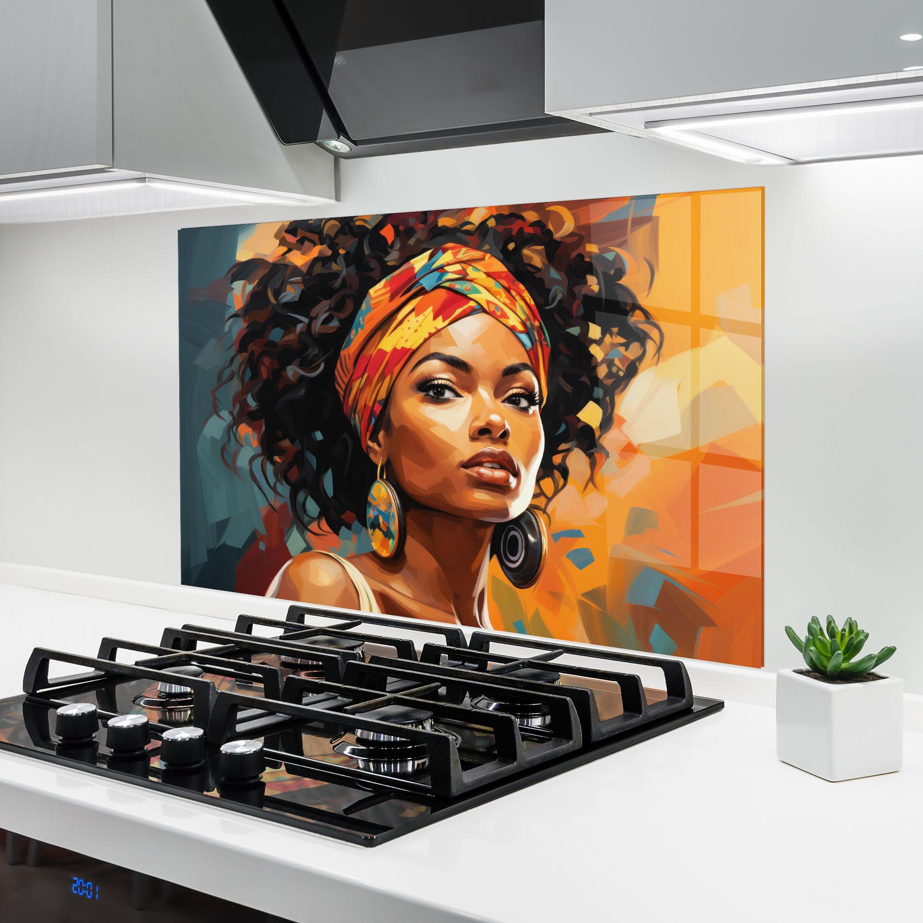 Konyhai üveg hátfal Colorful Ethic Portrait mockup 6