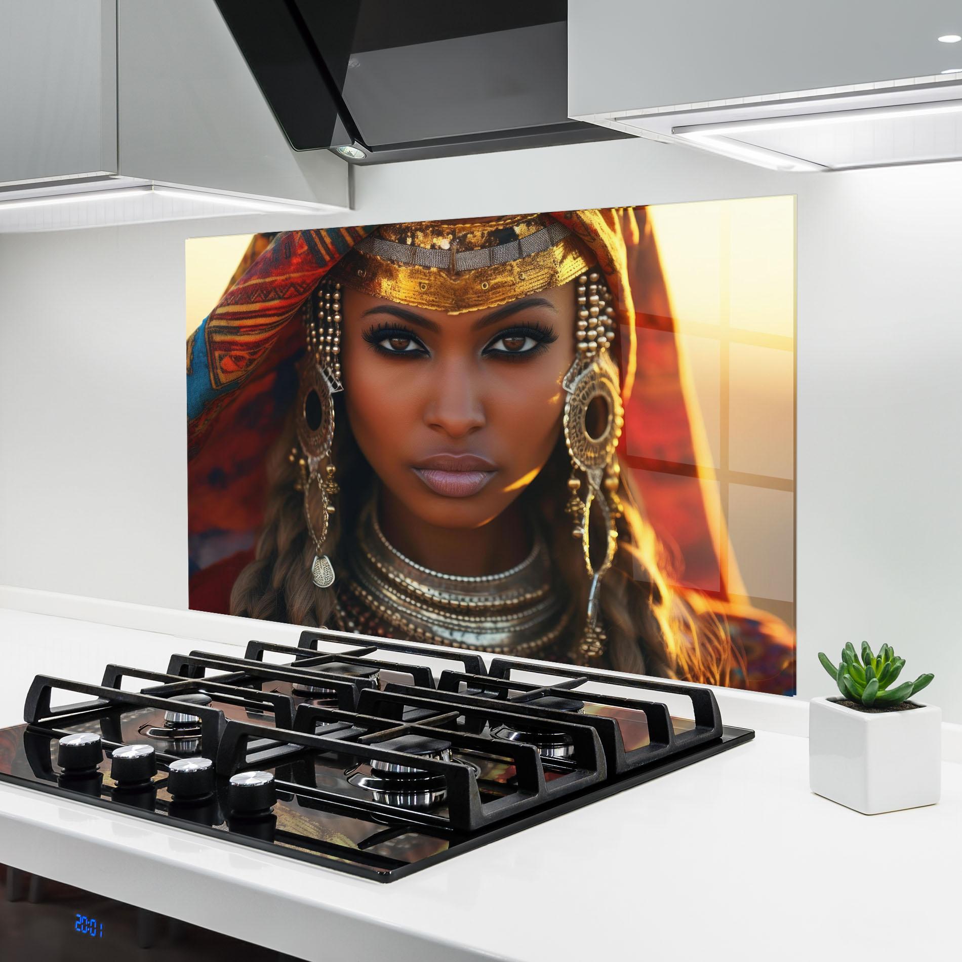 Konyhai üveg hátfal Unique Smokey Eyes mockup 6