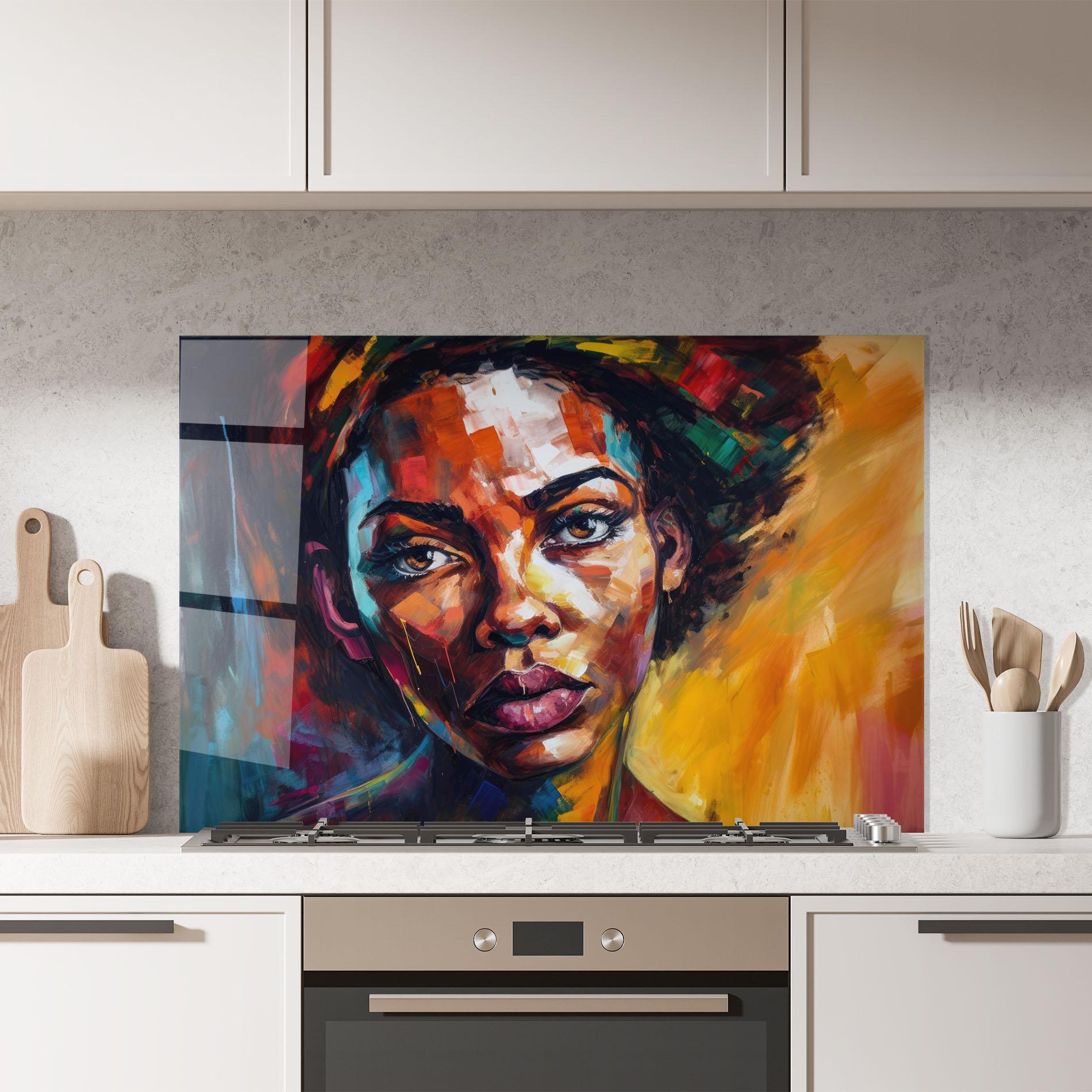 Konyhai üveg hátfal African Interesting Expression mockup 7