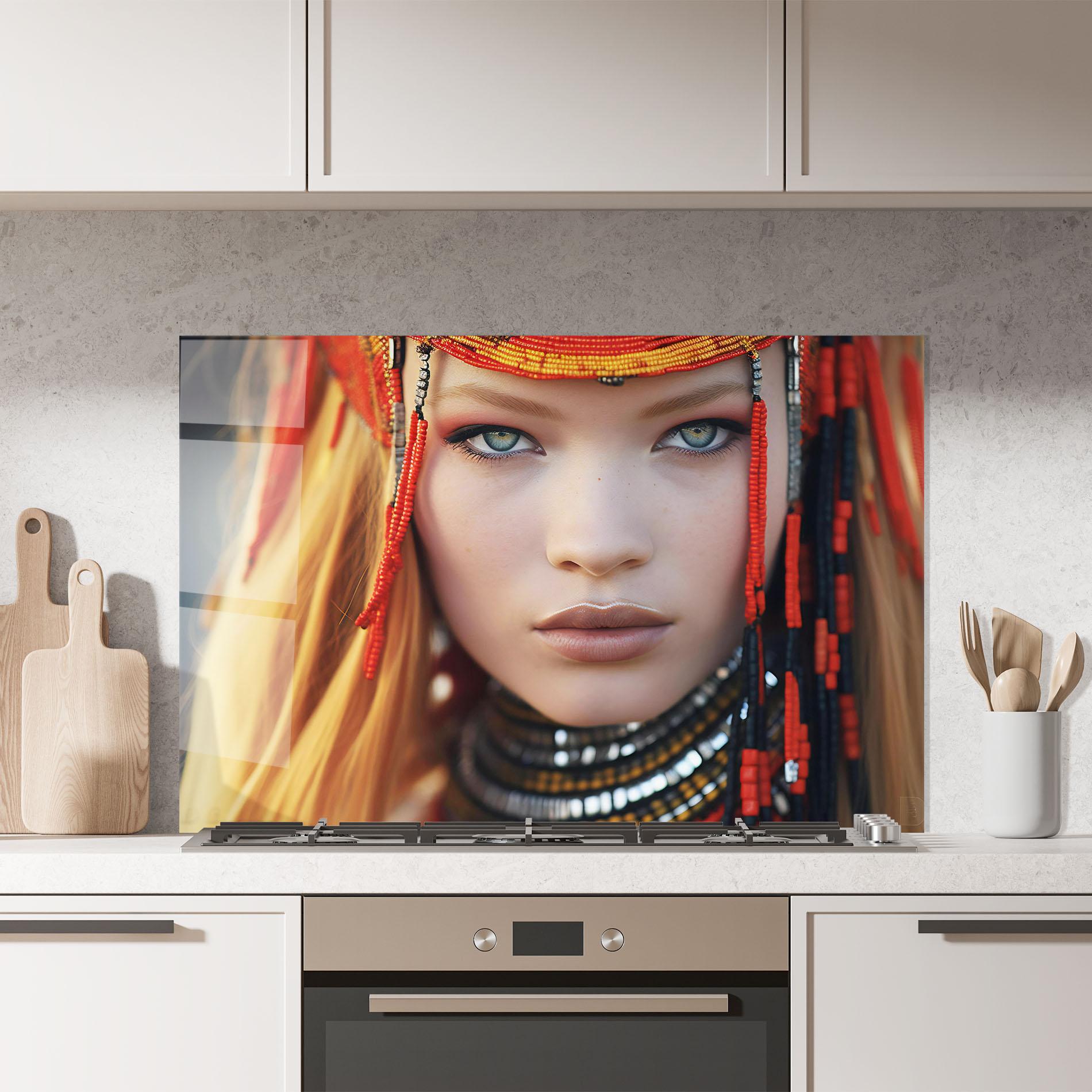 Konyhai üveg hátfal Closeup Portrait Pretty Eyes mockup 7