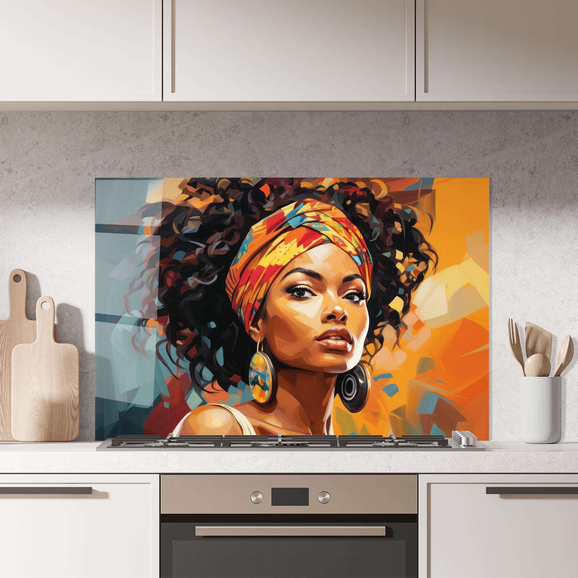 Konyhai üveg hátfal Colorful Ethic Portrait mockup 7