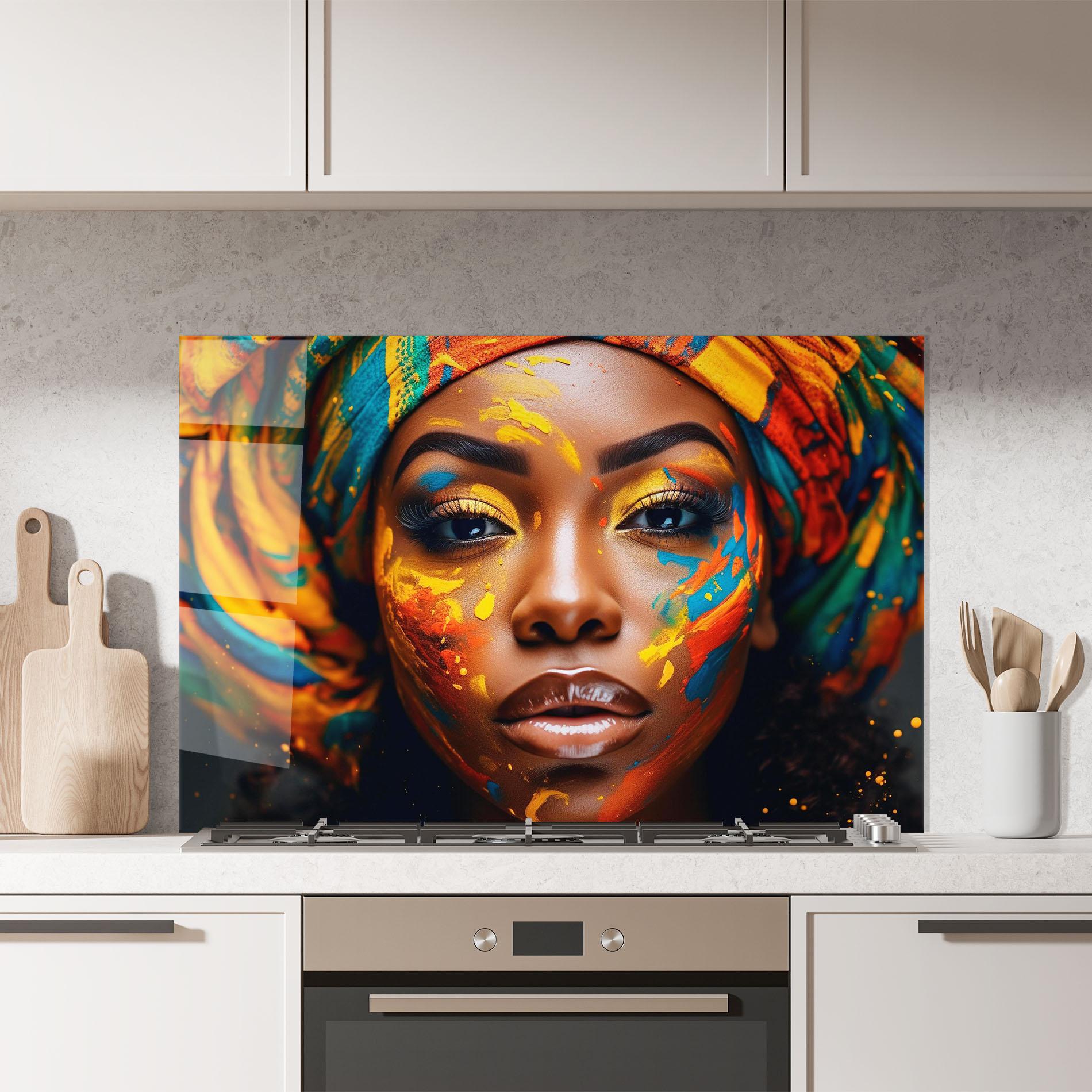 Konyhai üveg hátfal Creative Makeup Art mockup 7