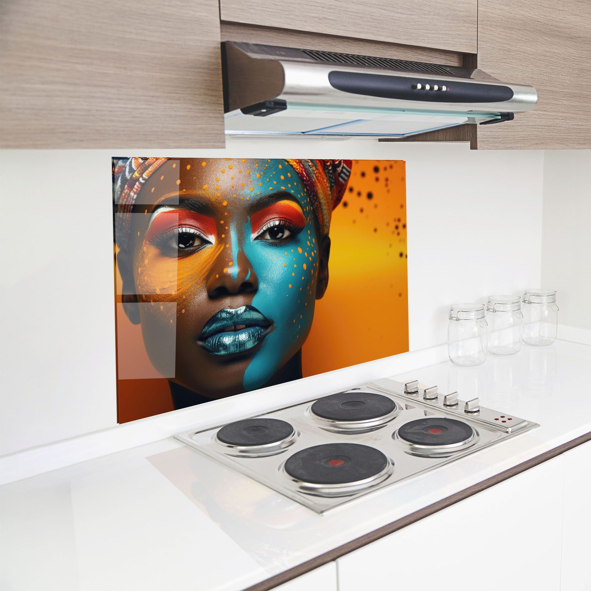 Blue Brown Skin Woman mockup 8