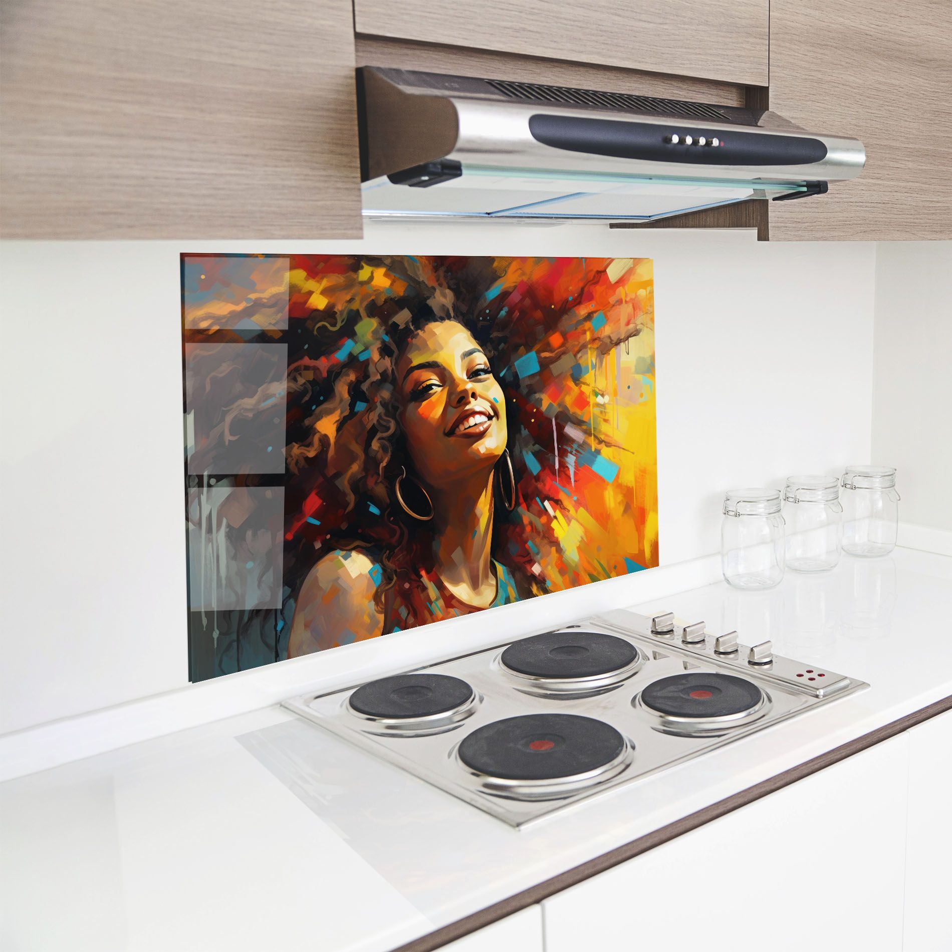 Cheerful African Woman mockup 8