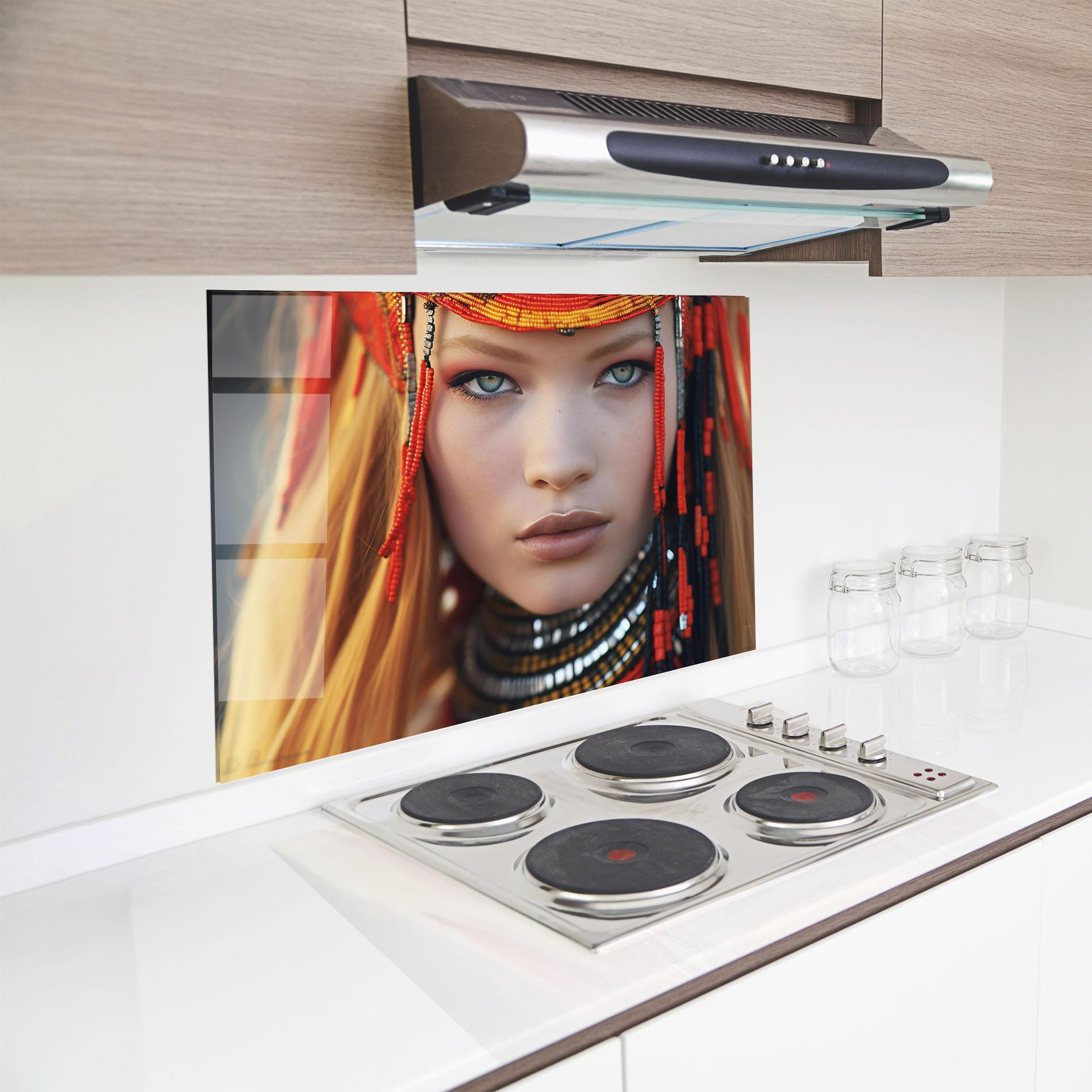 Konyhai üveg hátfal Closeup Portrait Pretty Eyes mockup 8