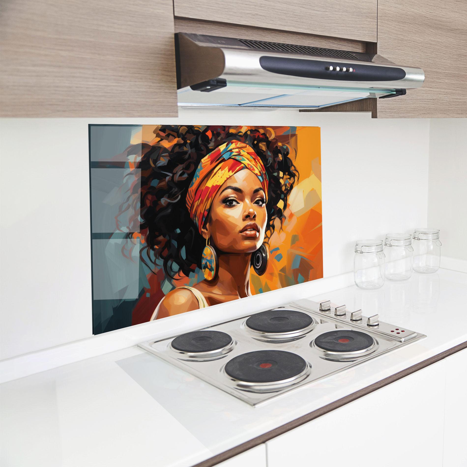 Konyhai üveg hátfal Colorful Ethic Portrait mockup 8
