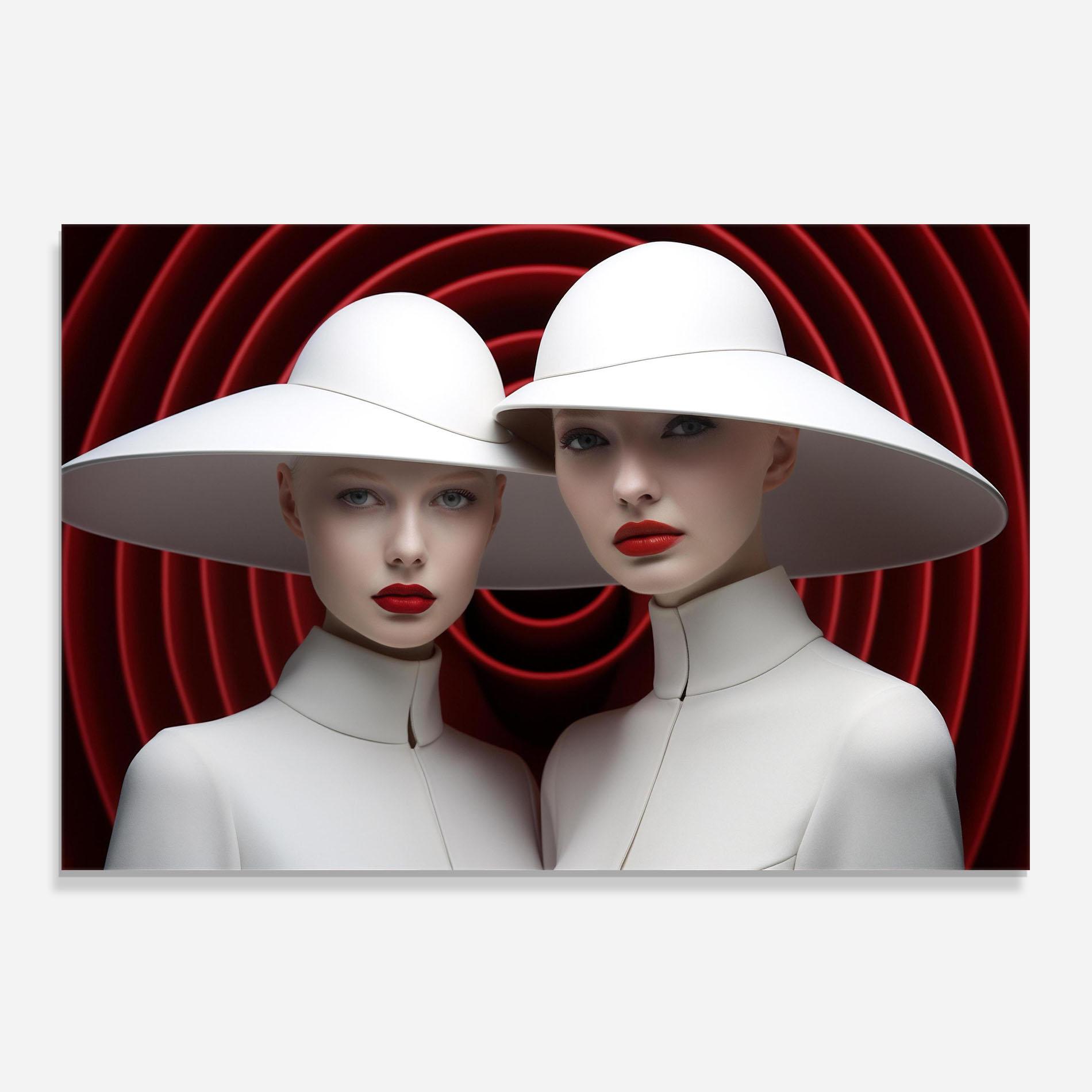 Konyhai üveg hátfal White Hat Women mockup 0