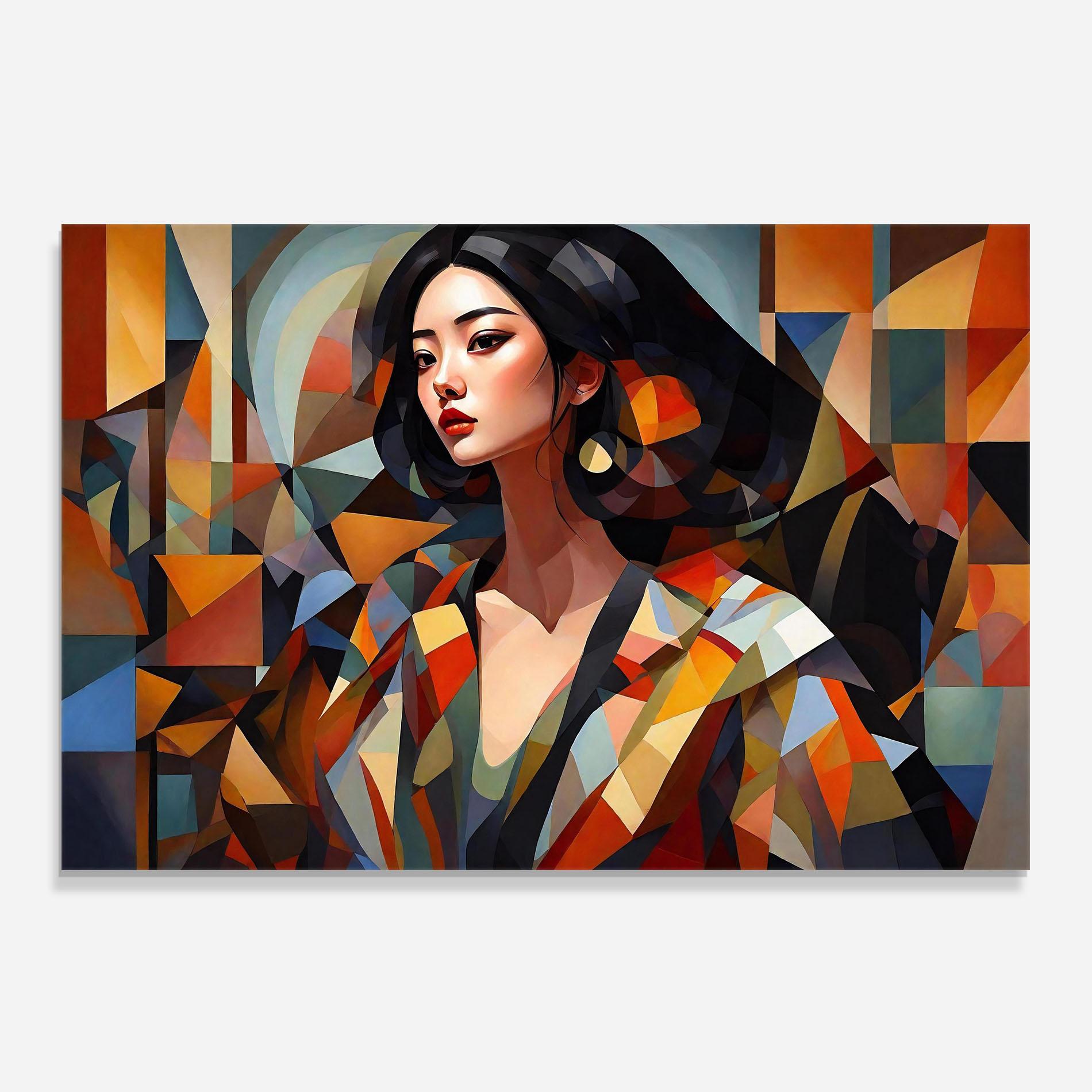 Konyhai üveg hátfal Young Asian Woman mockup 0