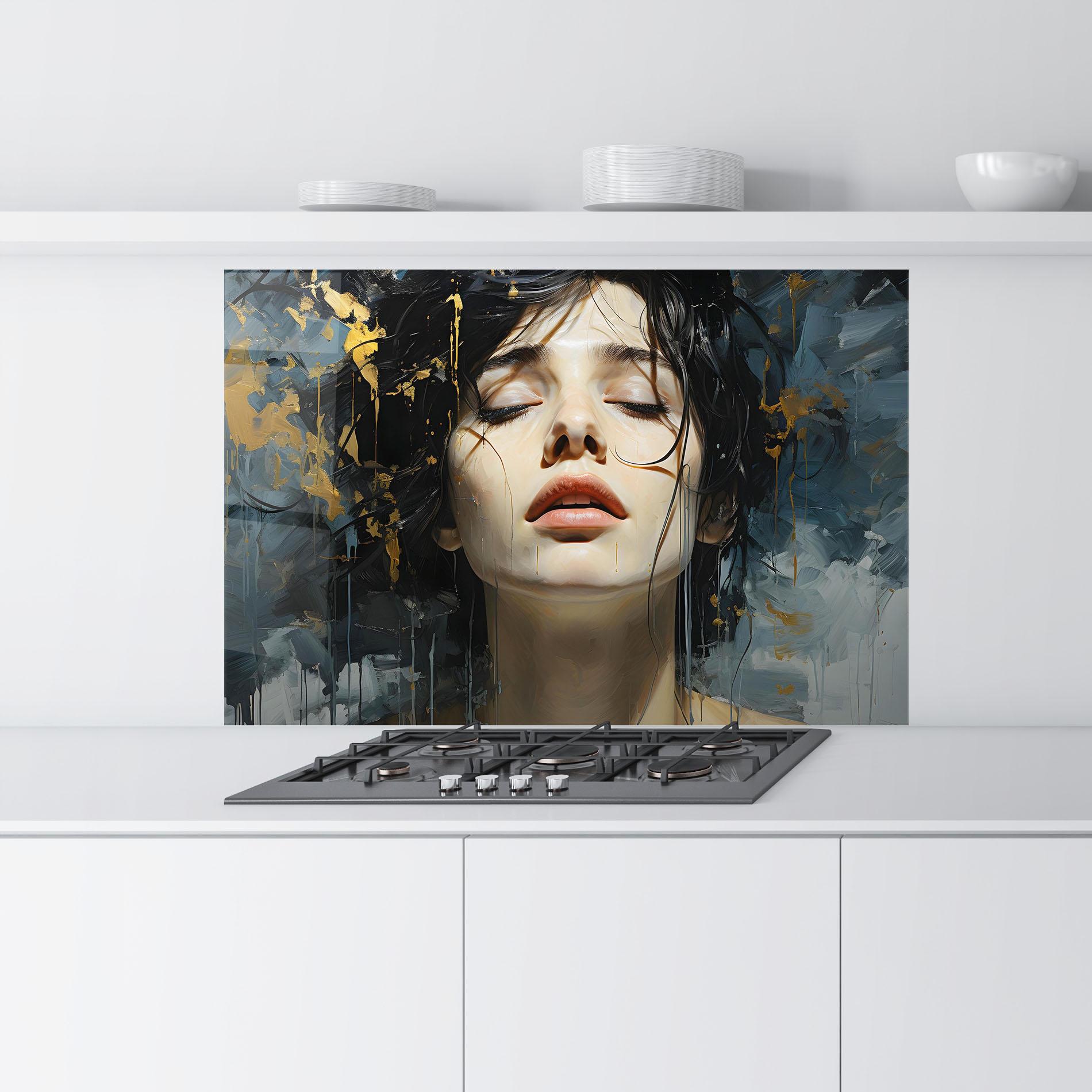 Konyhai üveg hátfal Close Up Closed Eyes mockup 9