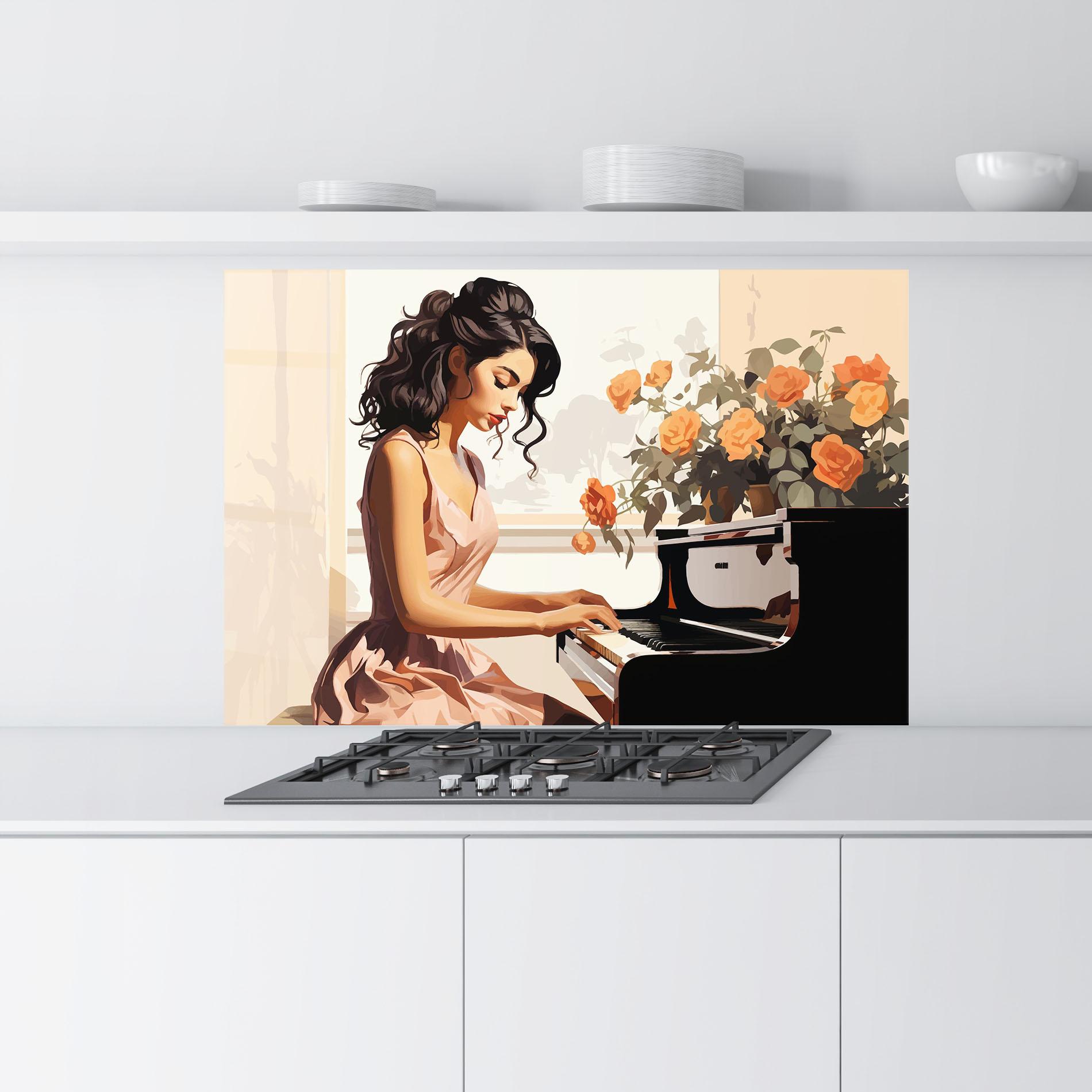 Konyhai üveg hátfal Singer Painting mockup 9