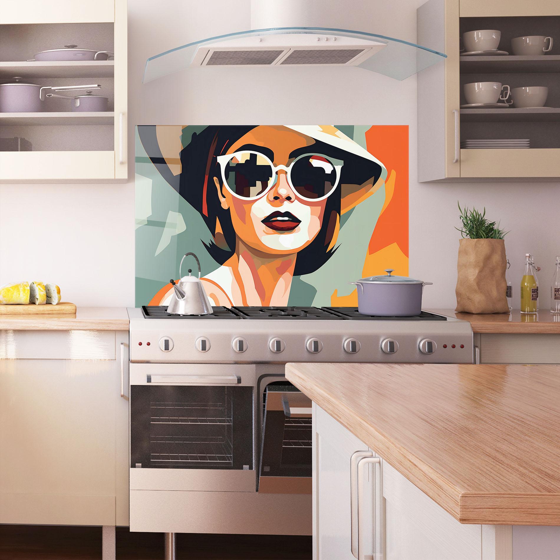 Konyhai üveg hátfal Modern Design Style mockup 1