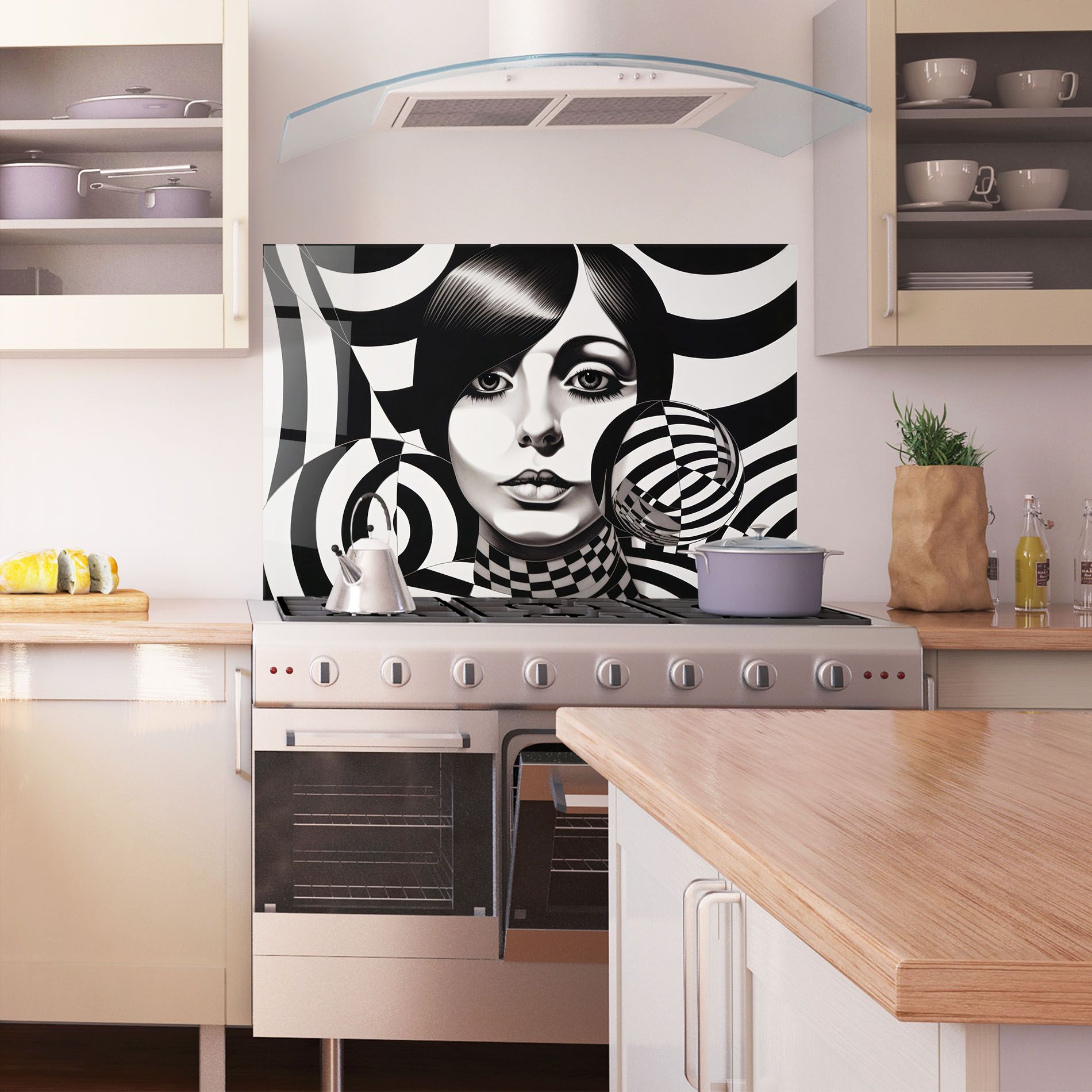 Monochromatic Op Art mockup 1