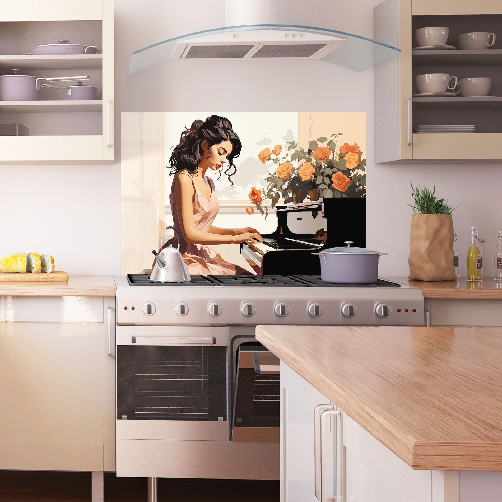 Konyhai üveg hátfal Singer Painting mockup 1