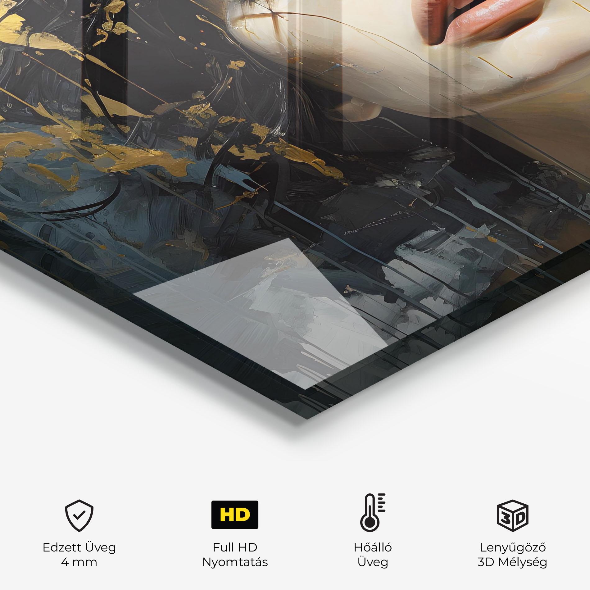 Konyhai üveg hátfal Close Up Closed Eyes mockup 2