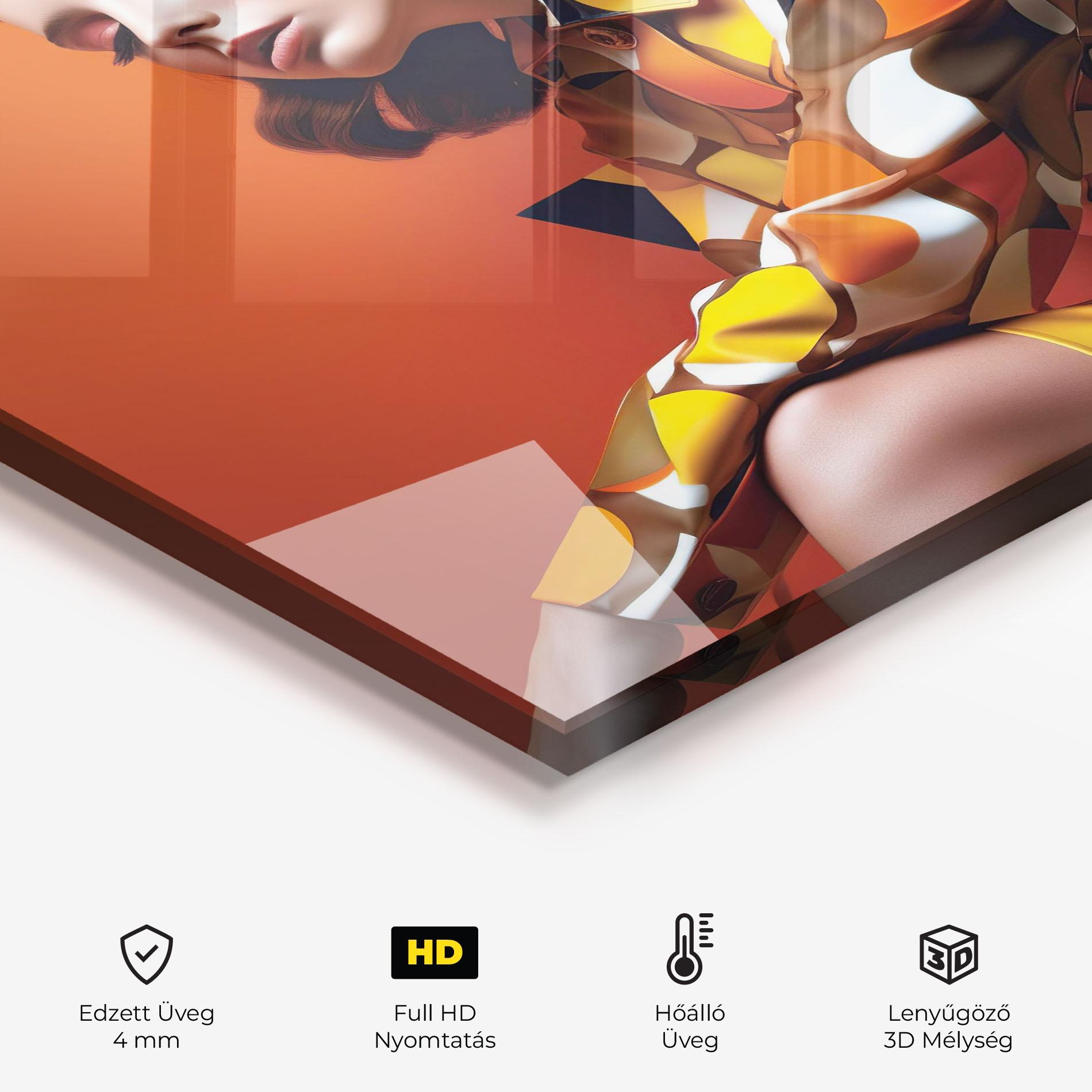 Konyhai üveg hátfal Orange Fashion Design mockup 2