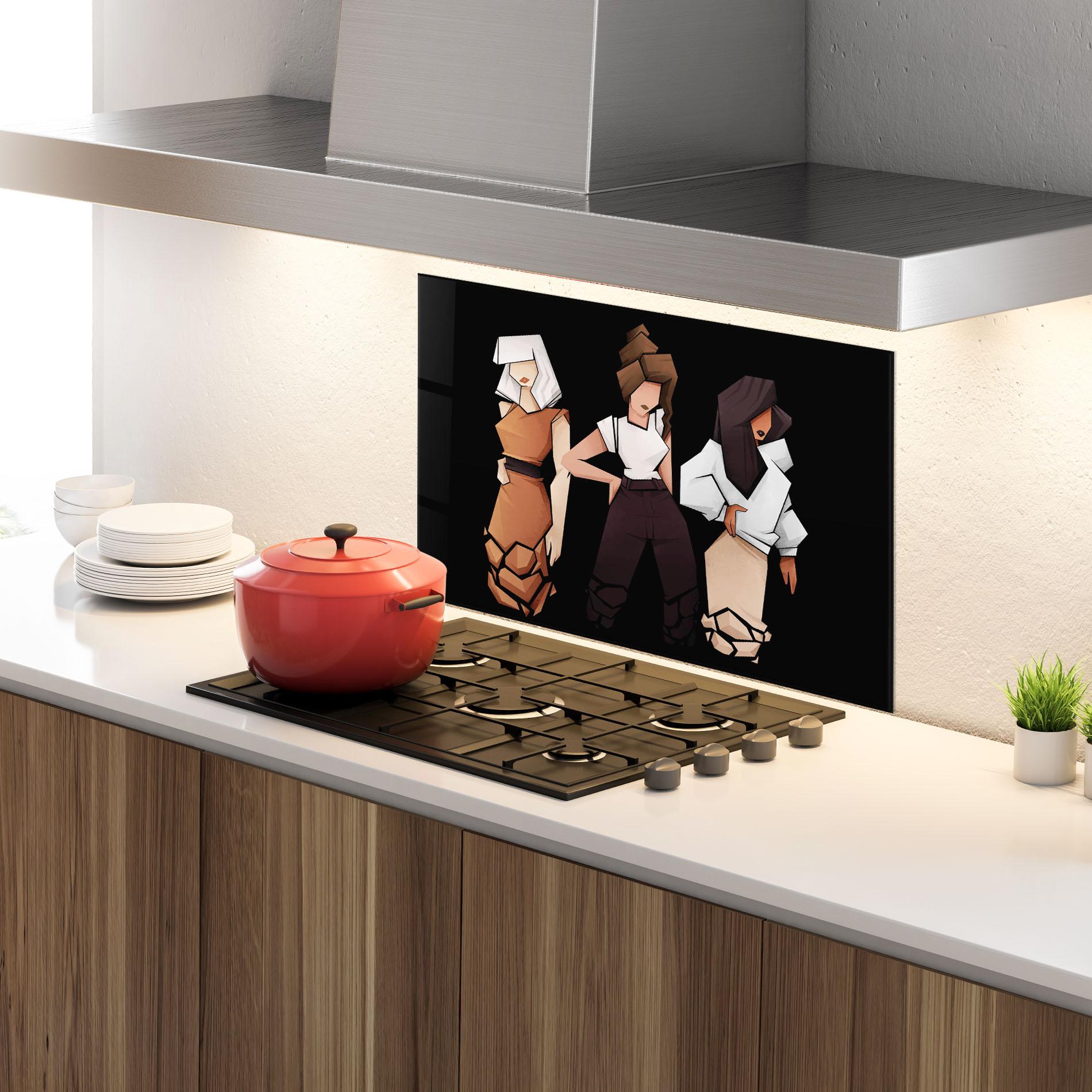 Konyhai üveg hátfal Bussines Women mockup 4