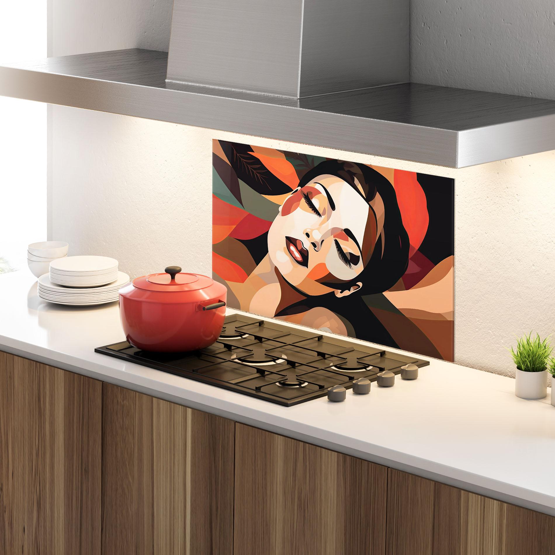 Konyhai üveg hátfal Modern Makeup mockup 4