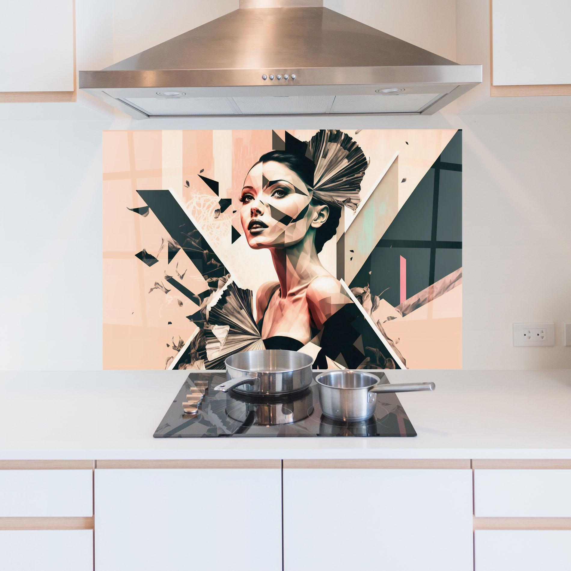 Konyhai üveg hátfal Fashionista Design mockup 5