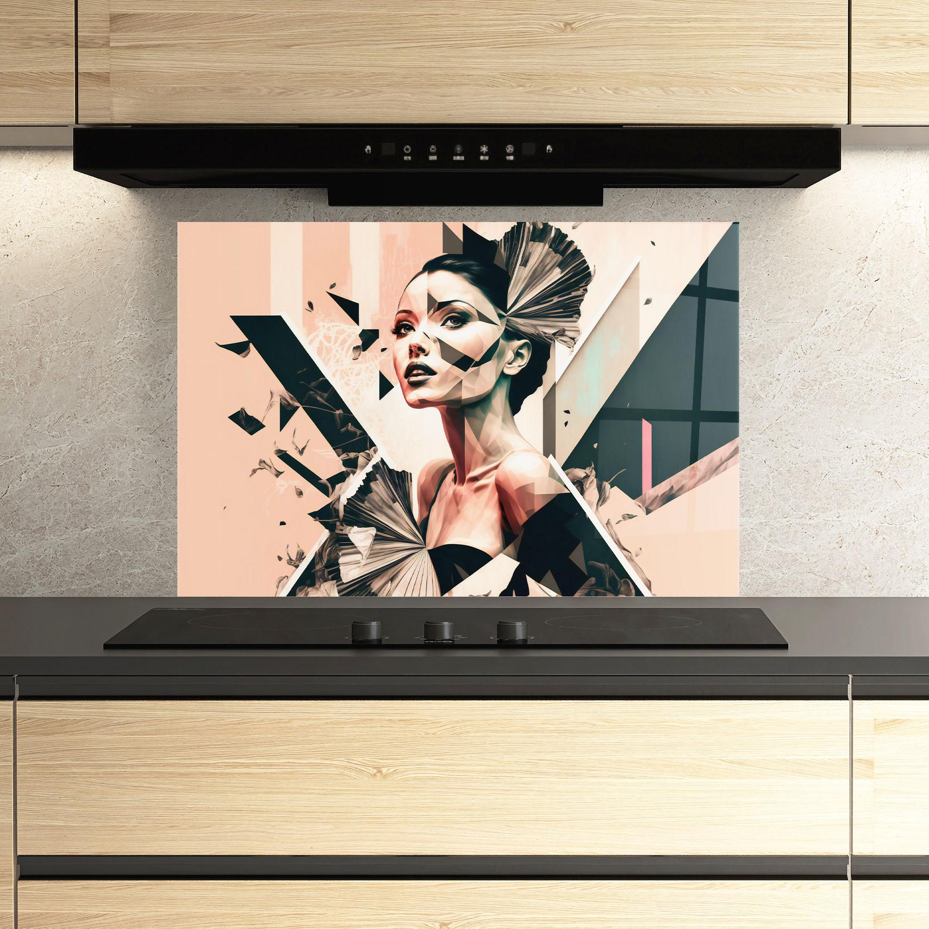 Konyhai üveg hátfal Fashionista Design mockup 3